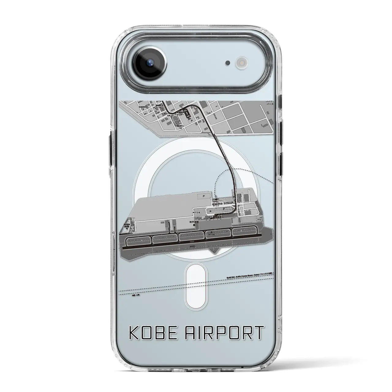 【神戸空港(兵庫県)】地図柄iPhoneケース(MagSafeタイプ)