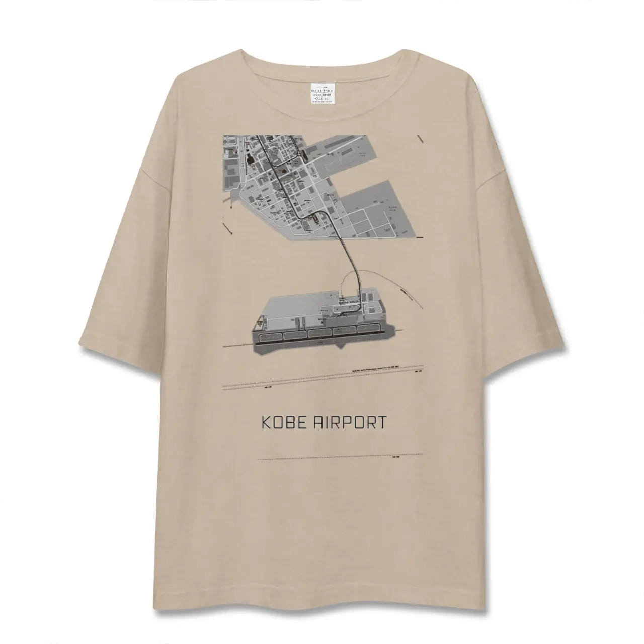 【神戸空港(兵庫県)】地図柄ビッグシルエットTシャツ