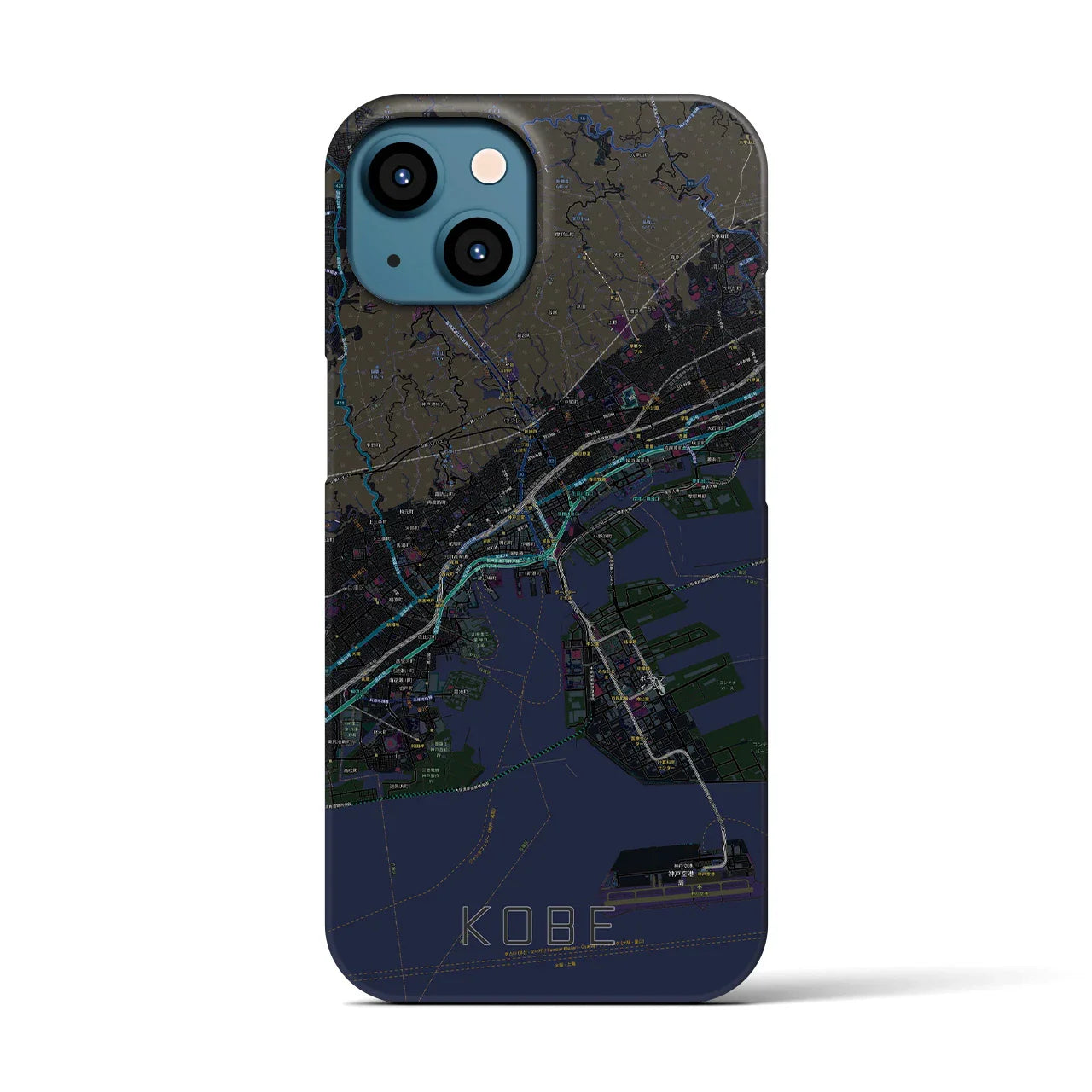 【神戸(兵庫県)】地図柄iPhoneケース(バックカバータイプ)