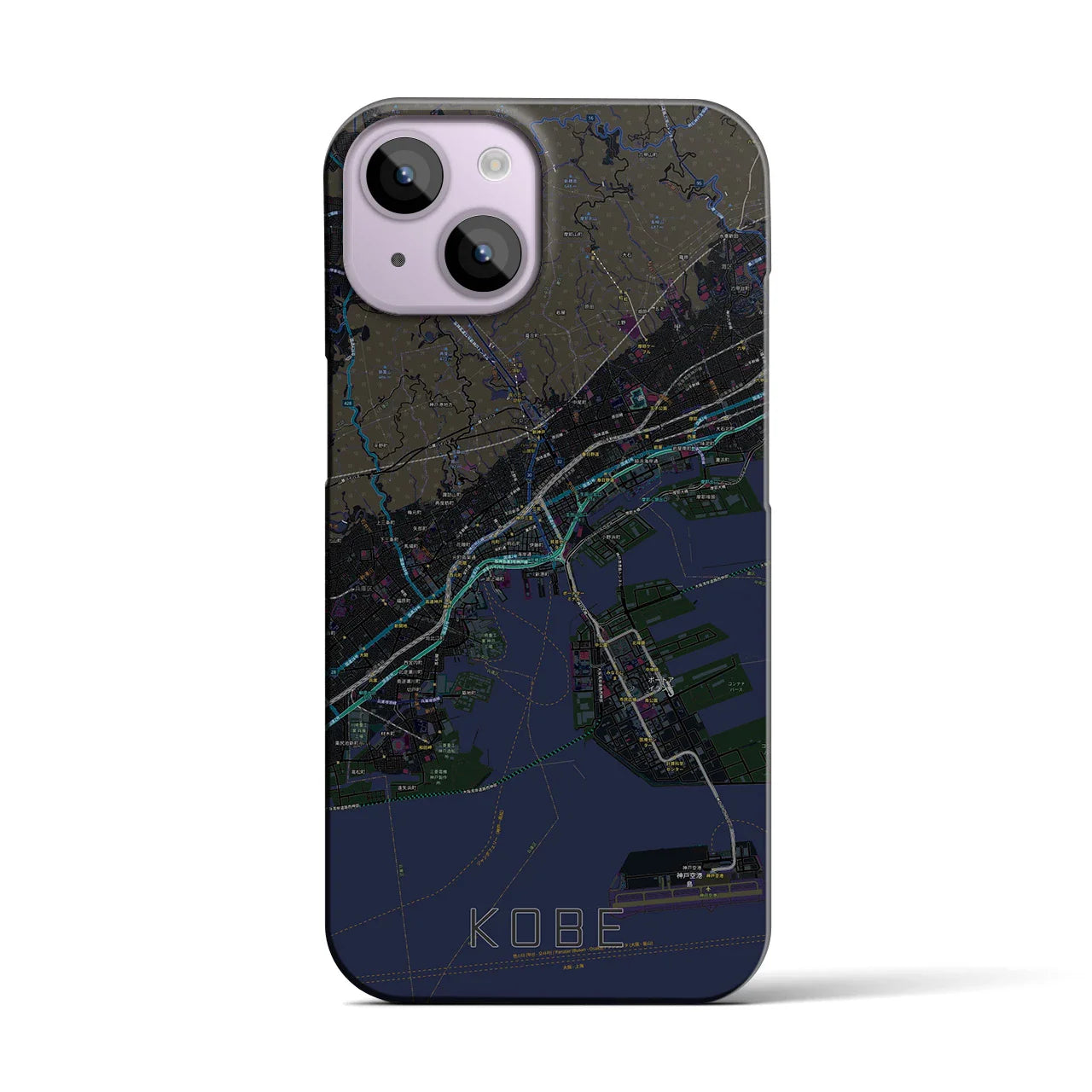 【神戸(兵庫県)】地図柄iPhoneケース(バックカバータイプ)