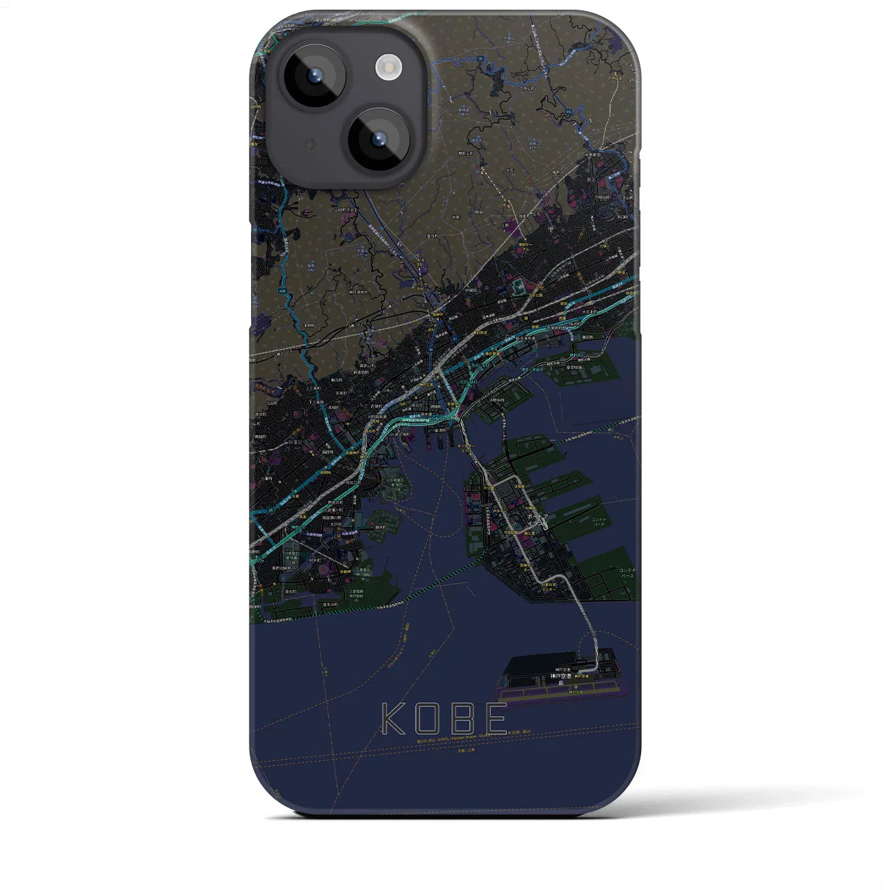 【神戸(兵庫県)】地図柄iPhoneケース(バックカバータイプ)