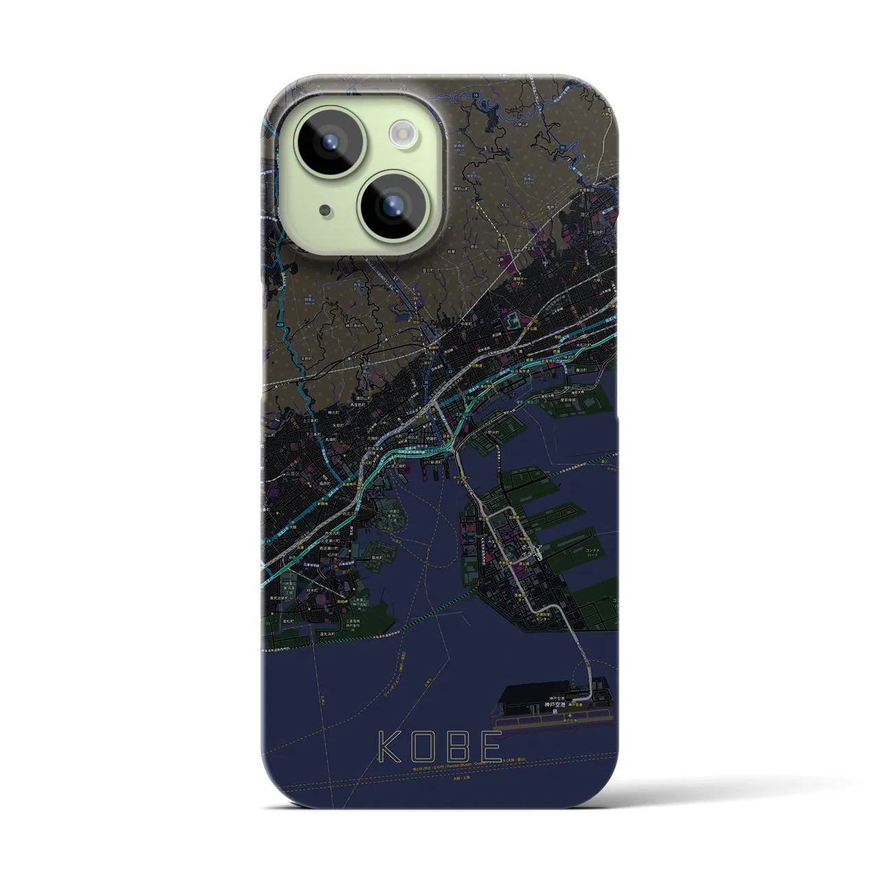 【神戸(兵庫県)】地図柄iPhoneケース(バックカバータイプ)