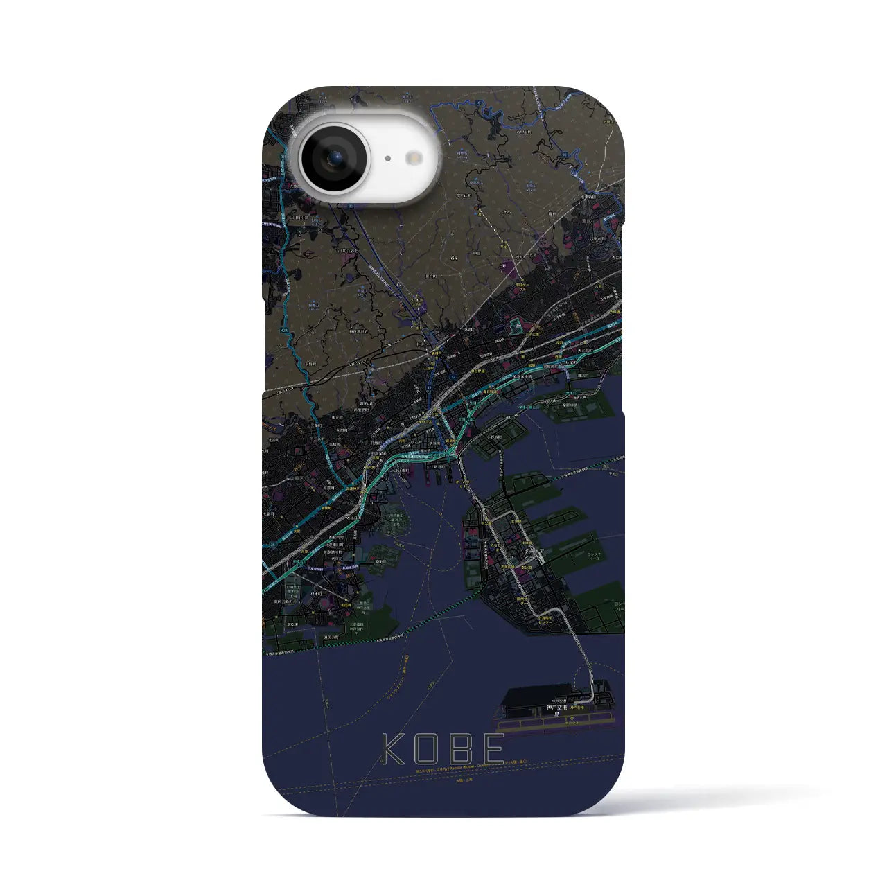 【神戸(兵庫県)】地図柄iPhoneケース(バックカバータイプ)