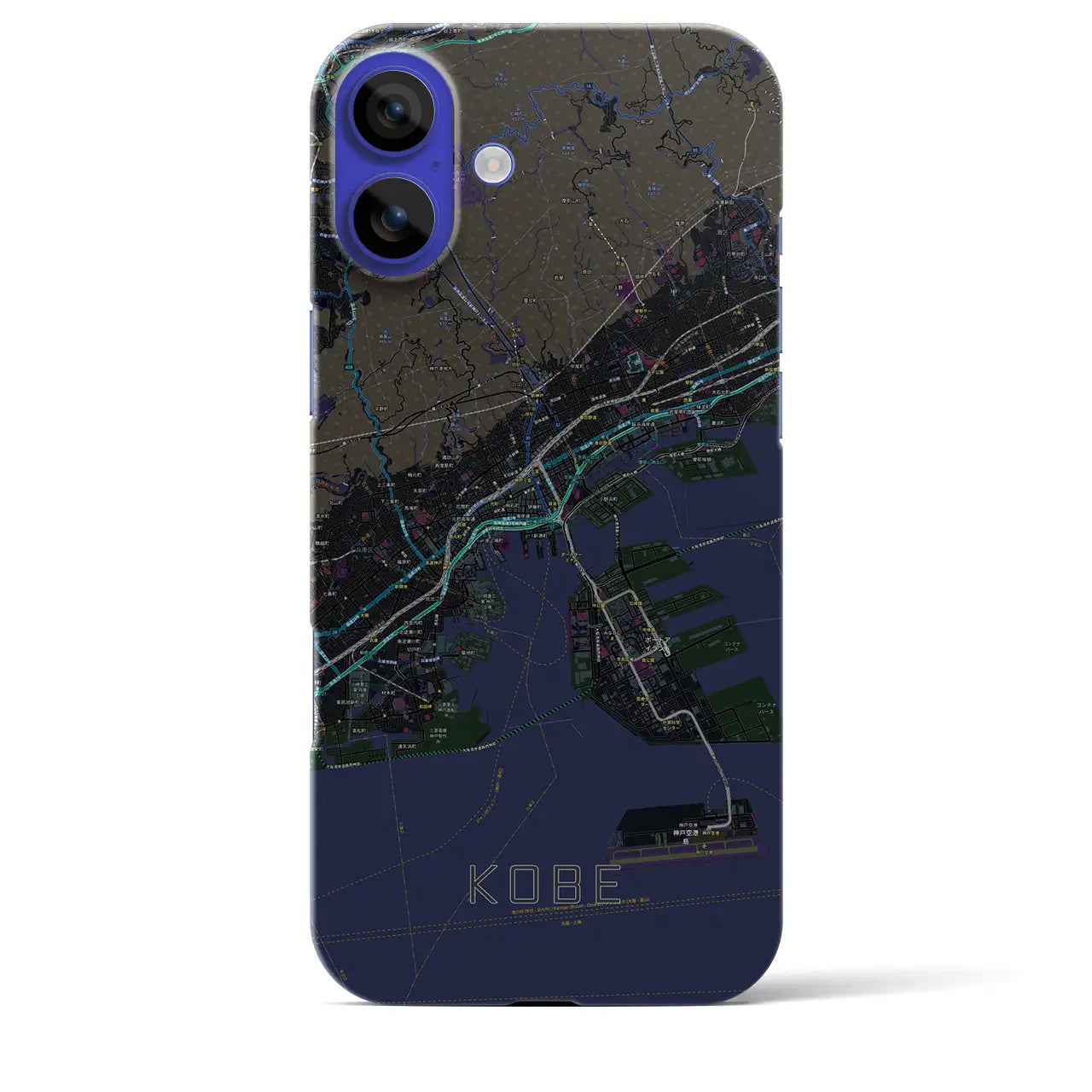 【神戸(兵庫県)】地図柄iPhoneケース(バックカバータイプ)