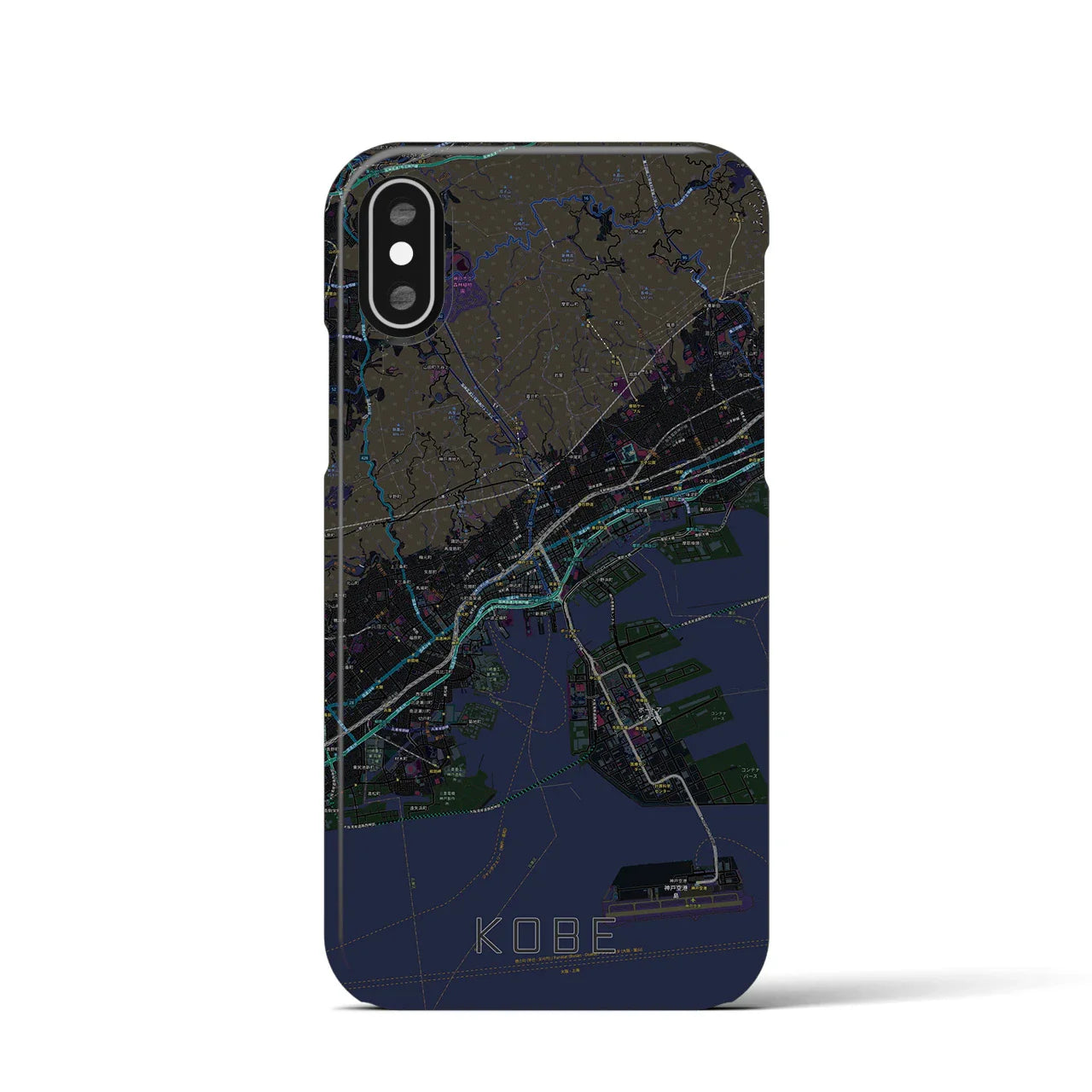 【神戸(兵庫県)】地図柄iPhoneケース(バックカバータイプ)