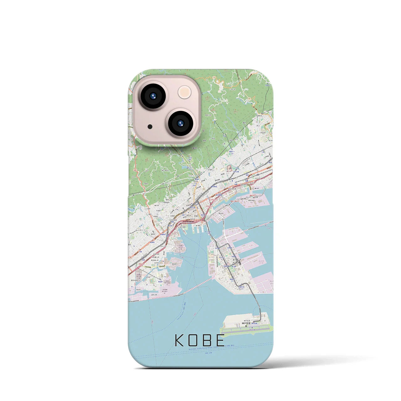 【神戸(兵庫県)】地図柄iPhoneケース(バックカバータイプ)