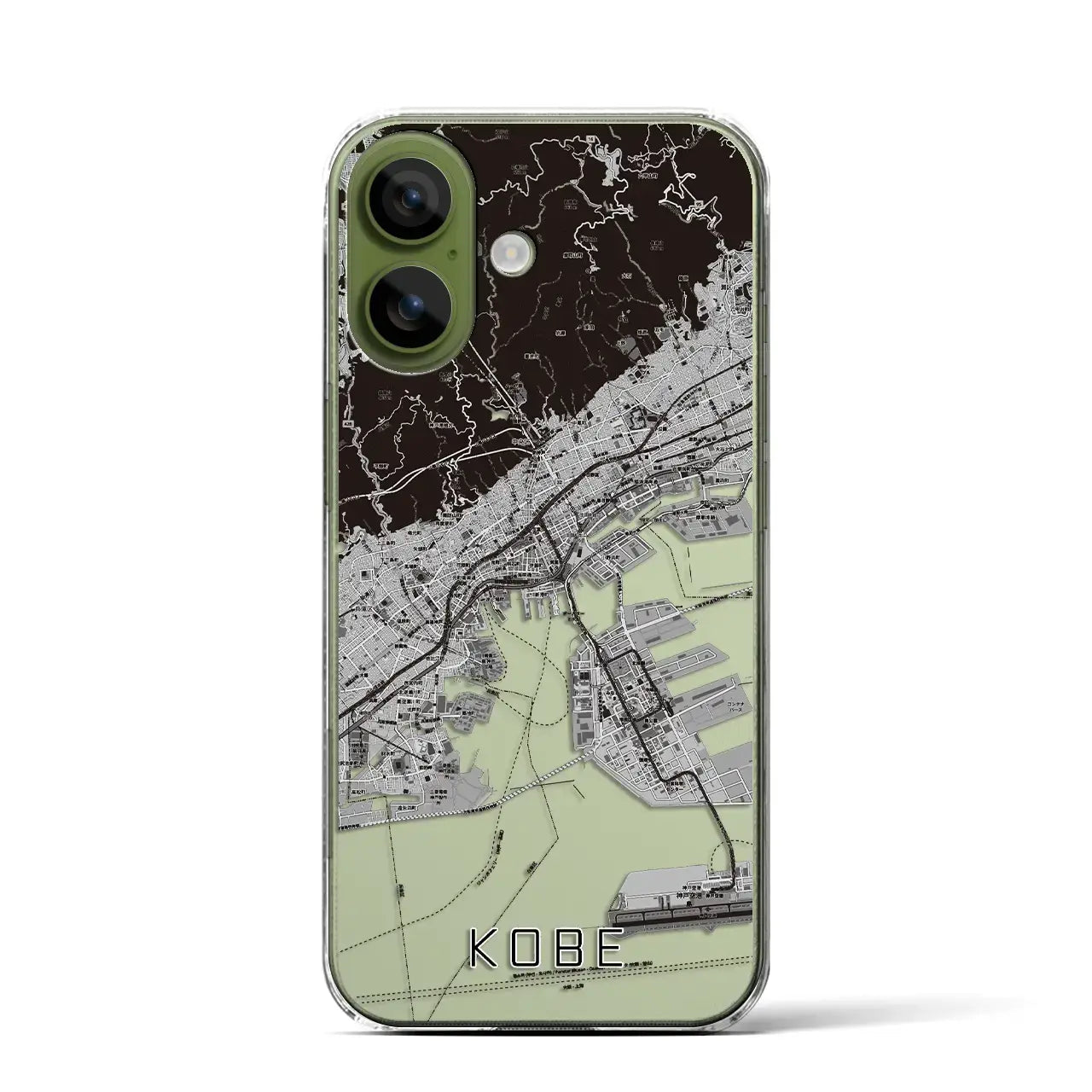 【神戸(兵庫県)】地図柄iPhoneケース(クリアタイプ)モノトーン・iPhone 17 Pro Max 用