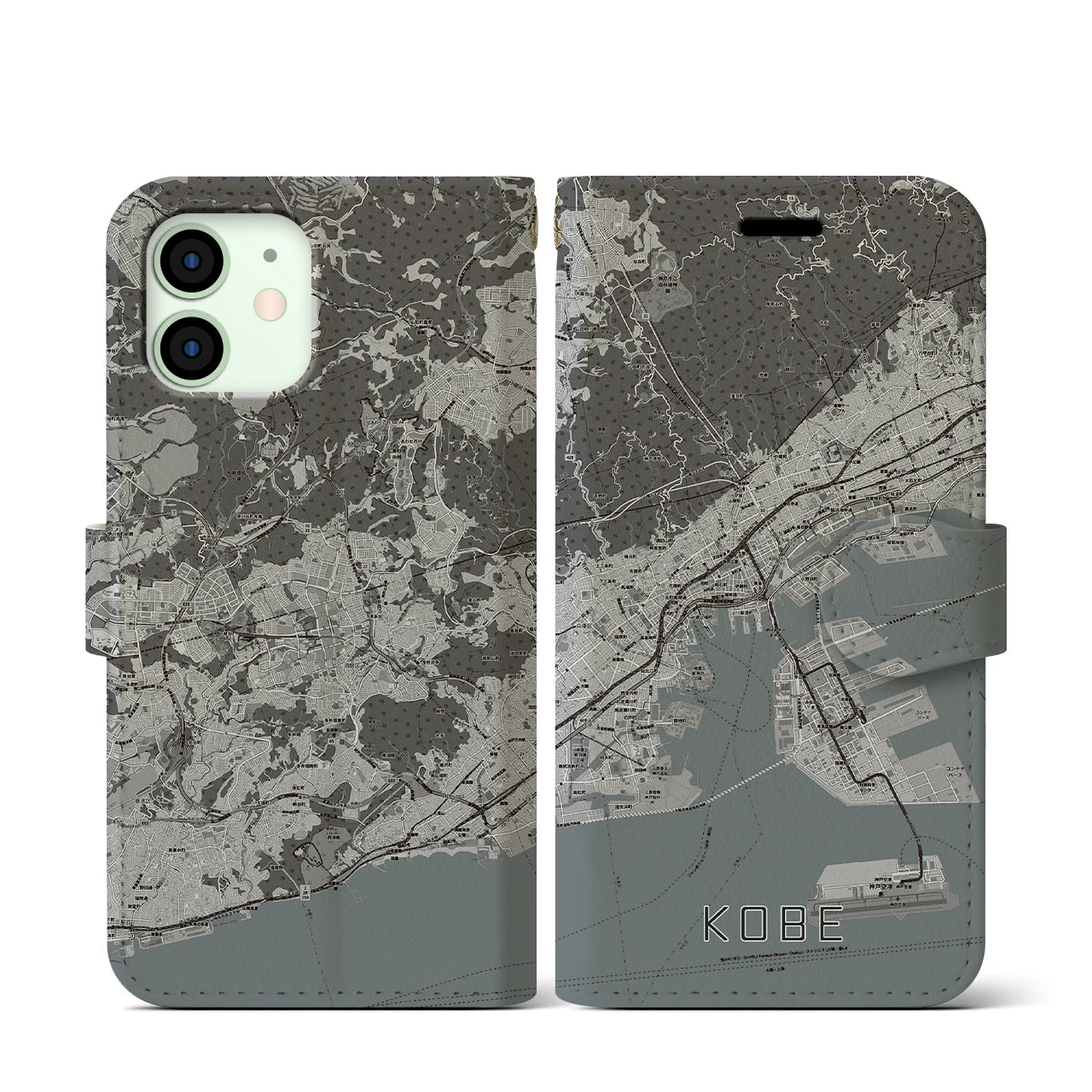 【神戸(兵庫県)】地図柄iPhoneケース(手帳タイプ)