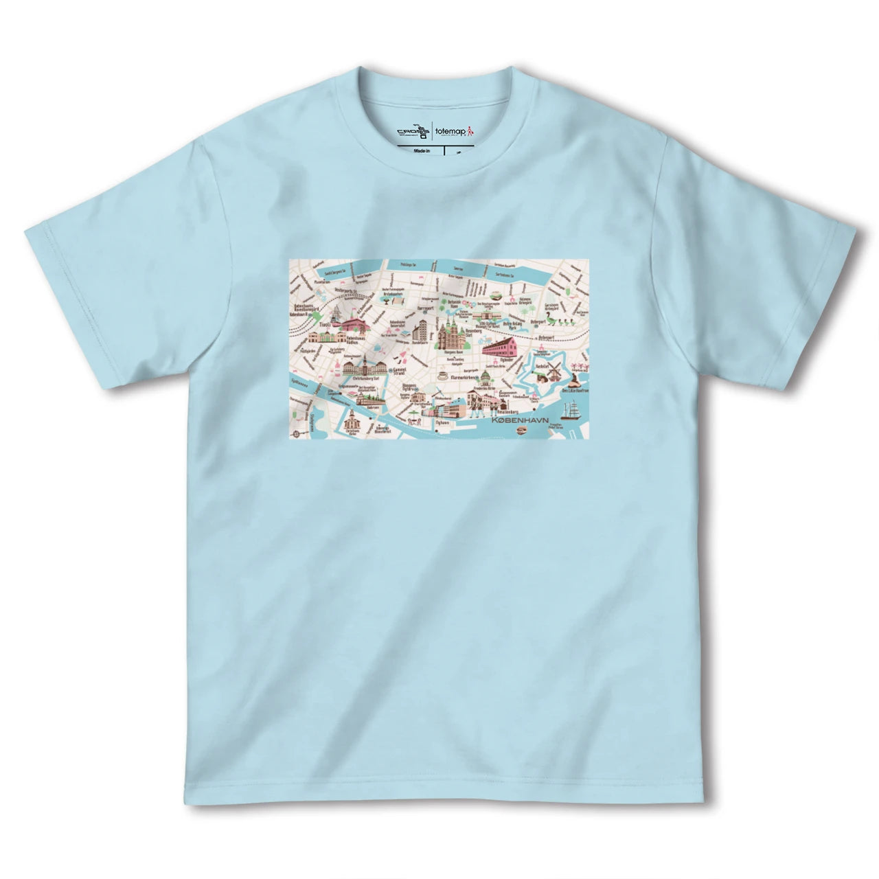 【コペンハーゲン(デンマーク)】イラストマップTシャツ