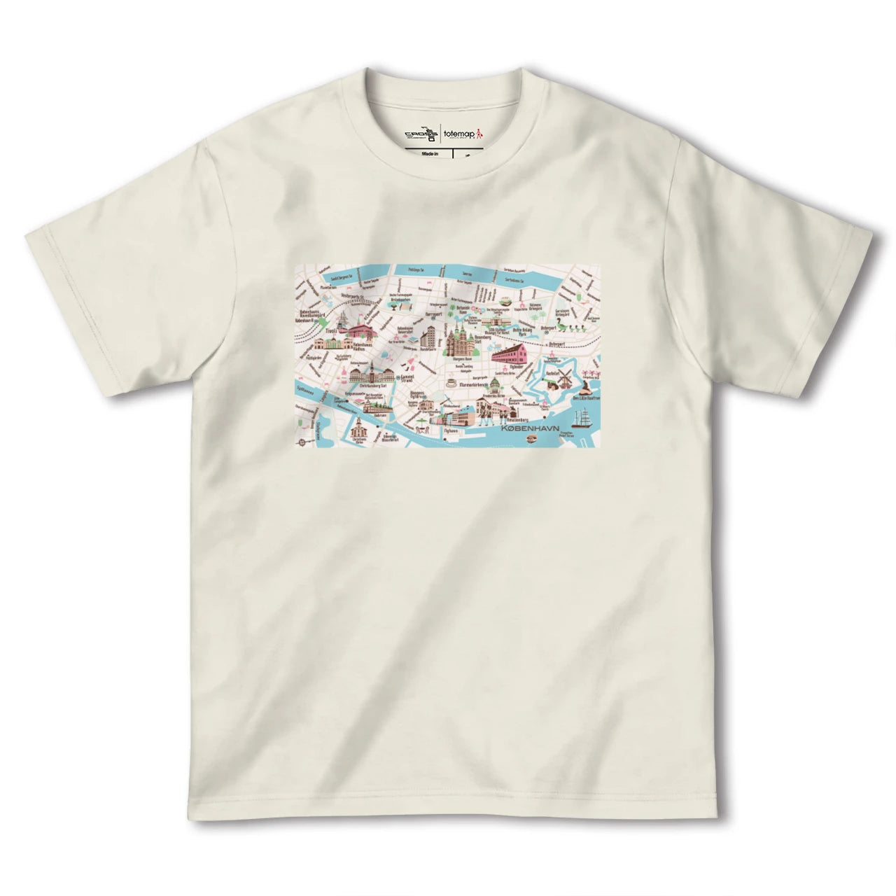 【コペンハーゲン(デンマーク)】イラストマップTシャツ
