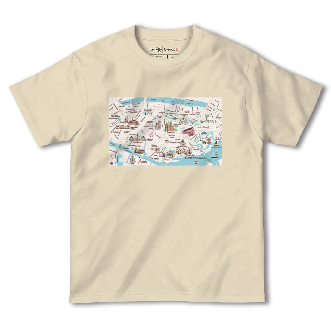 【コペンハーゲン(デンマーク)】イラストマップTシャツ