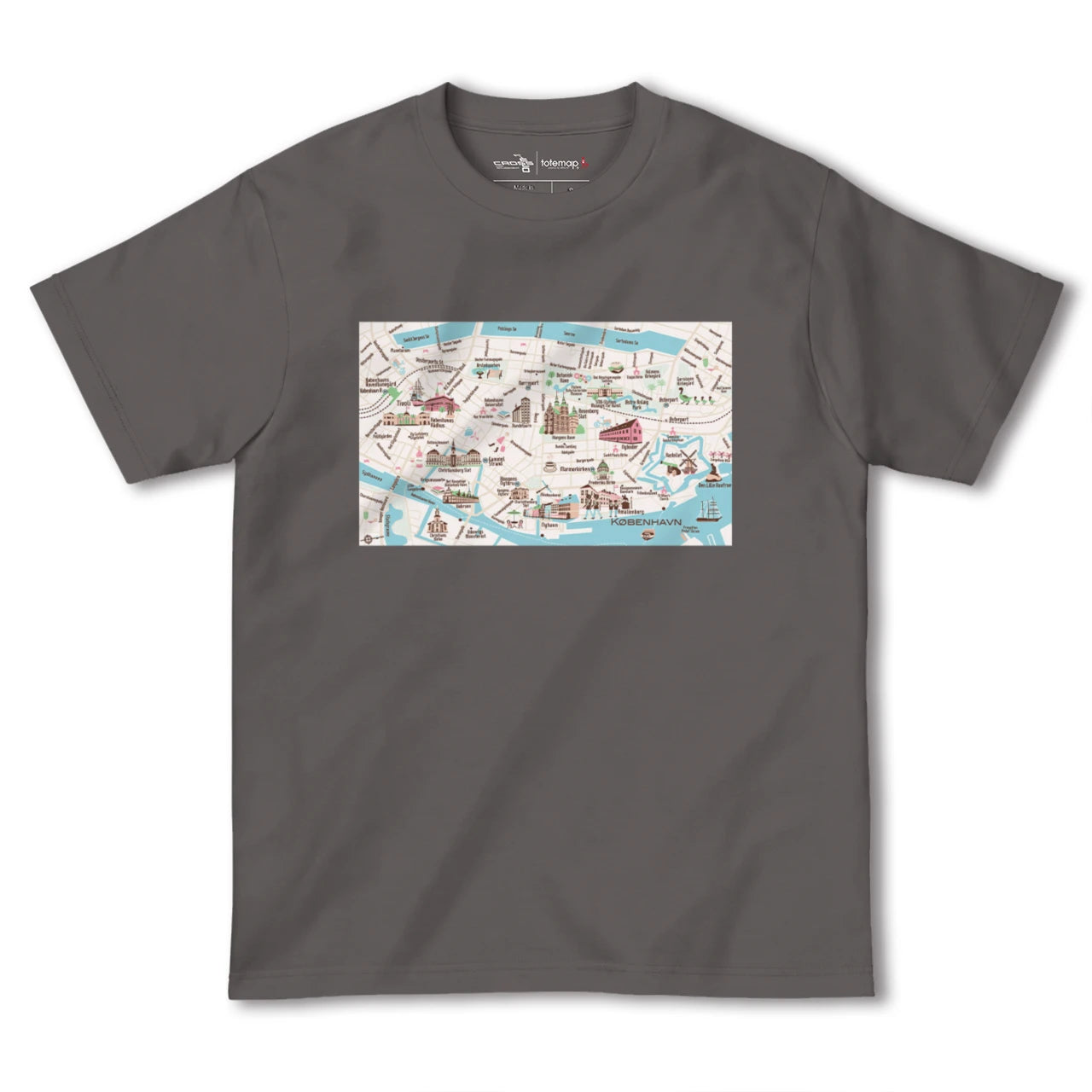 【コペンハーゲン(デンマーク)】イラストマップTシャツ