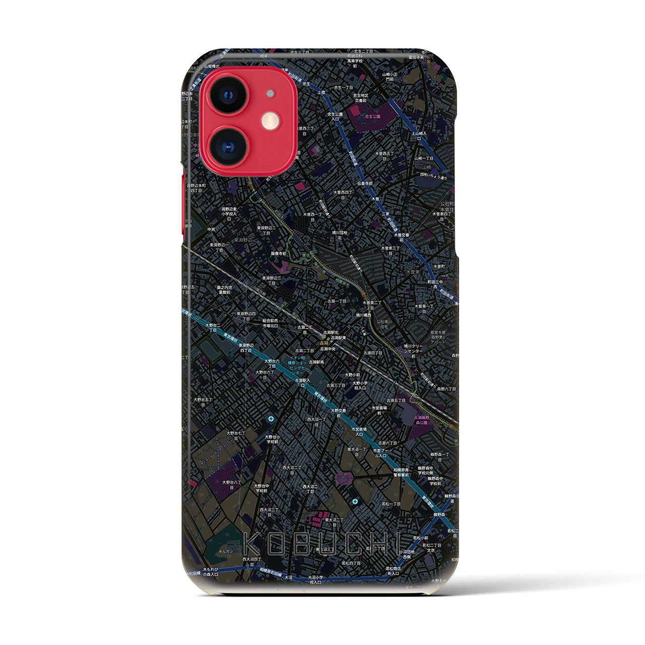 【古淵(神奈川県)】地図柄iPhoneケース(バックカバータイプ)