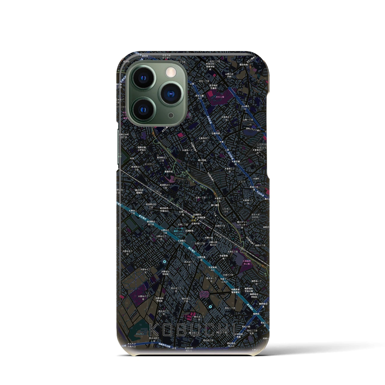 【古淵(神奈川県)】地図柄iPhoneケース(バックカバータイプ)
