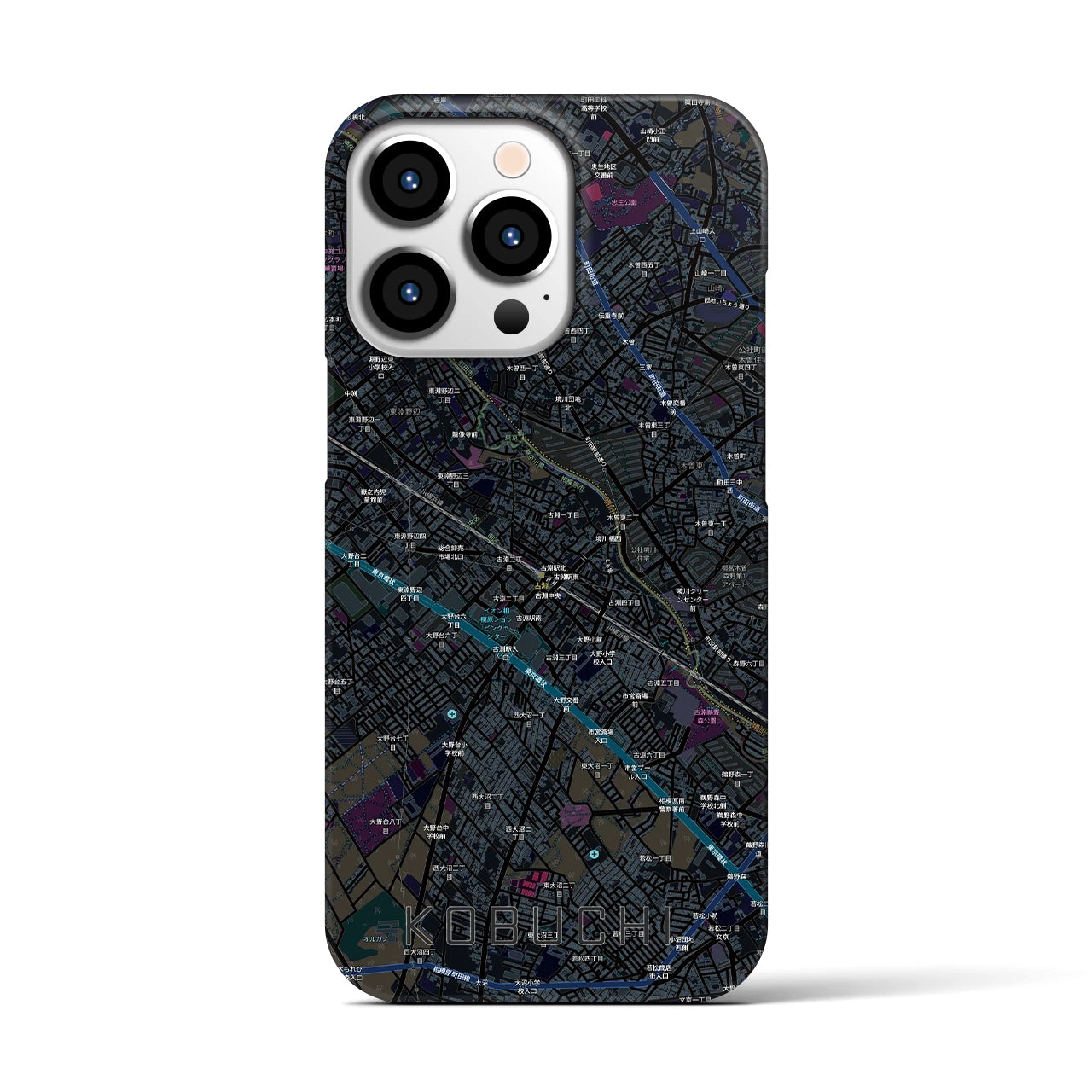 【古淵(神奈川県)】地図柄iPhoneケース(バックカバータイプ)