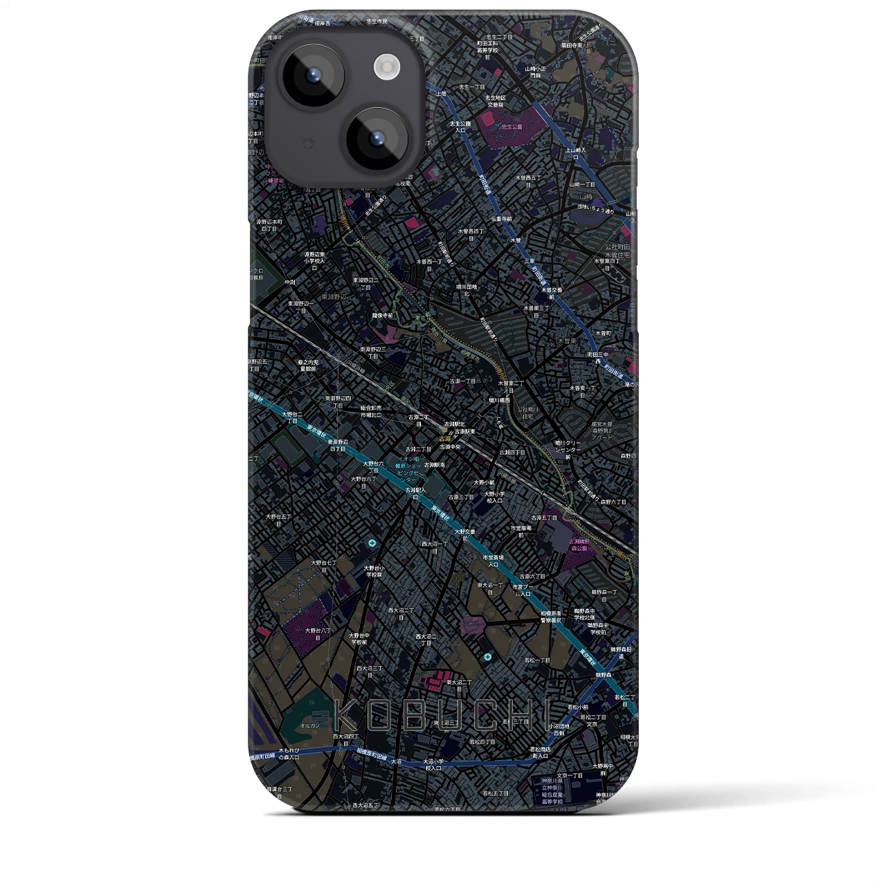 【古淵(神奈川県)】地図柄iPhoneケース(バックカバータイプ)