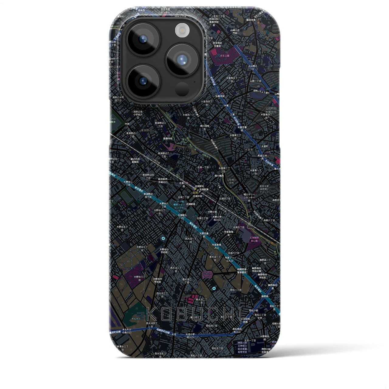 【古淵(神奈川県)】地図柄iPhoneケース(バックカバータイプ)