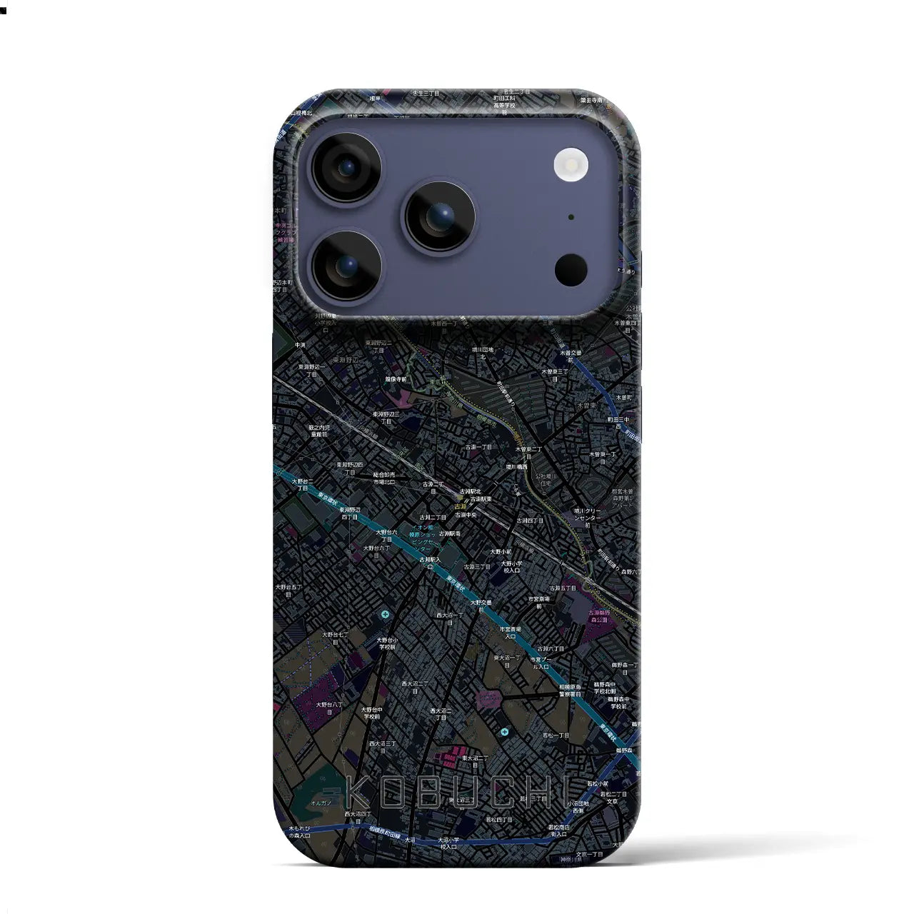 【古淵(神奈川県)】地図柄iPhoneケース(バックカバータイプ)