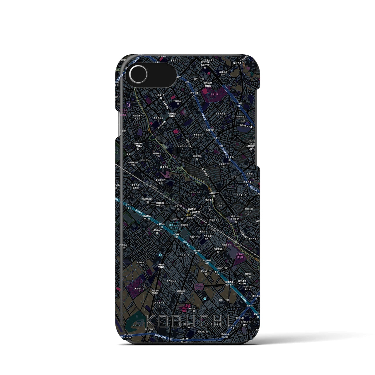 【古淵(神奈川県)】地図柄iPhoneケース(バックカバータイプ)
