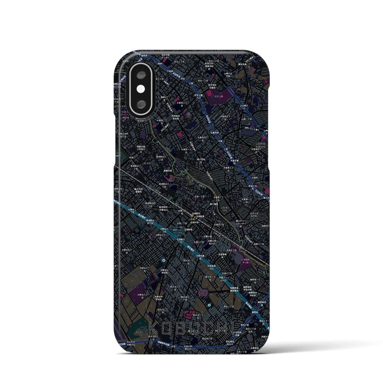 【古淵(神奈川県)】地図柄iPhoneケース(バックカバータイプ)