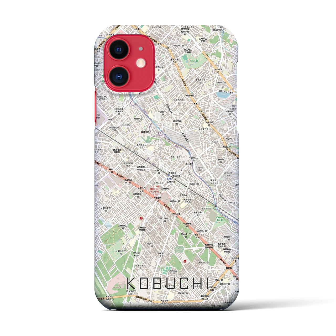 【古淵(神奈川県)】地図柄iPhoneケース(バックカバータイプ)