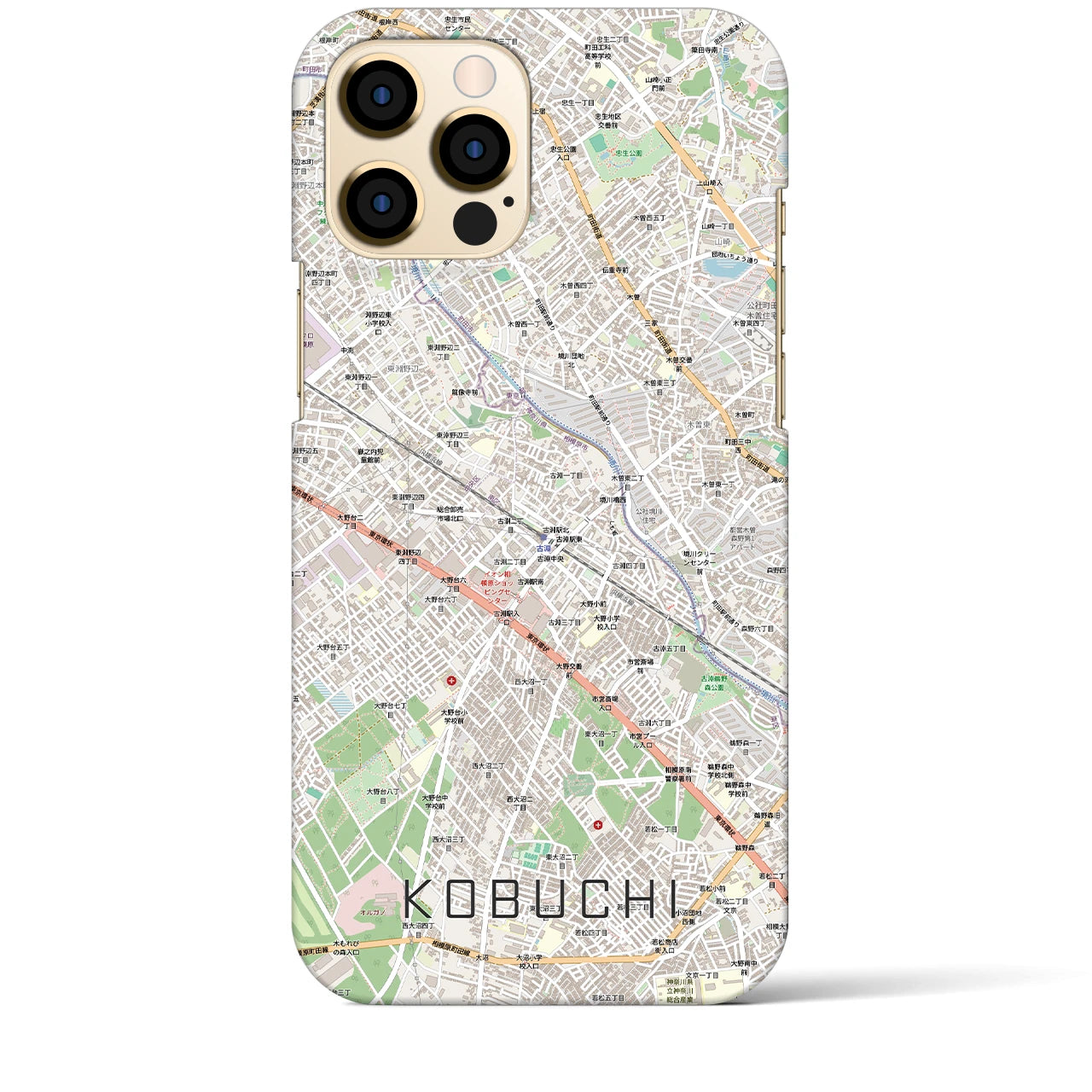 【古淵(神奈川県)】地図柄iPhoneケース(バックカバータイプ)