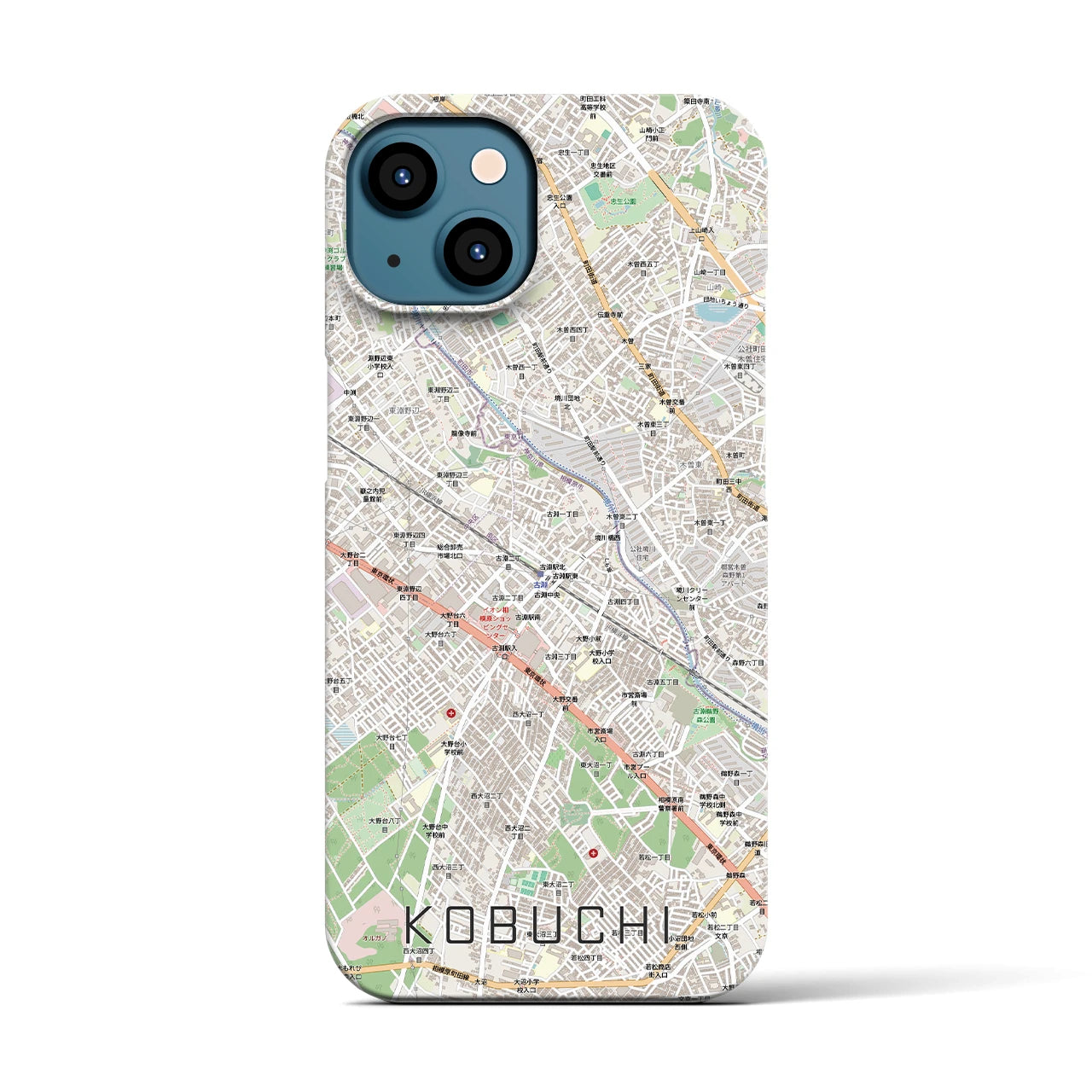 【古淵(神奈川県)】地図柄iPhoneケース(バックカバータイプ)