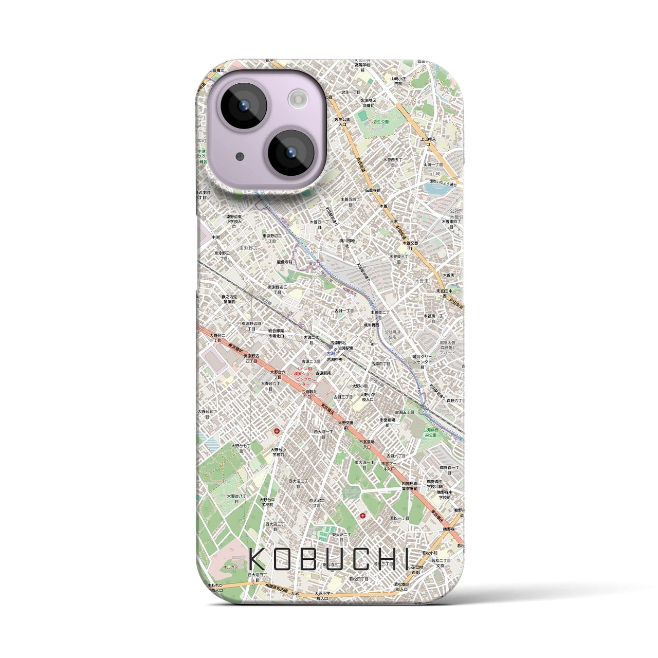 【古淵(神奈川県)】地図柄iPhoneケース(バックカバータイプ)