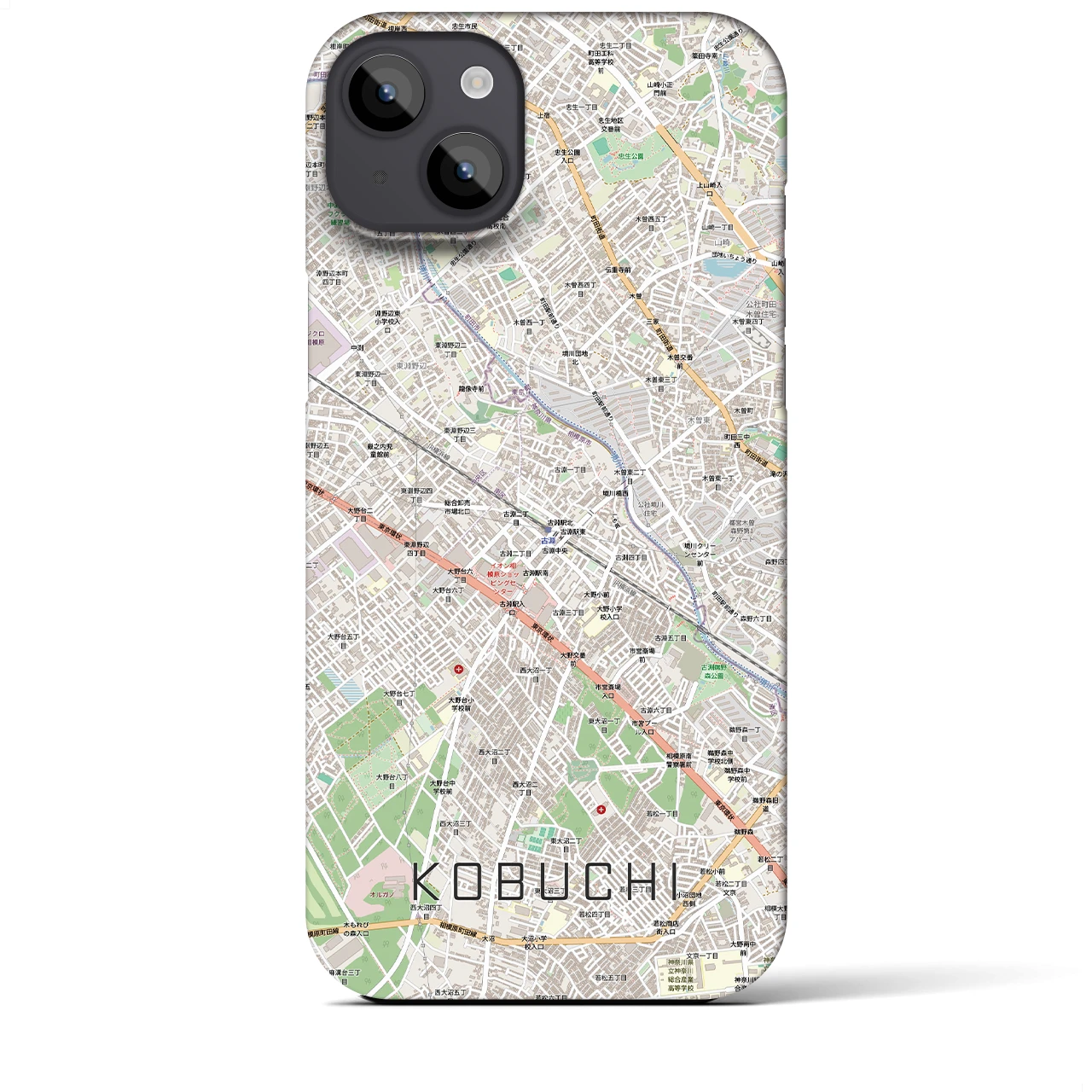 【古淵(神奈川県)】地図柄iPhoneケース(バックカバータイプ)