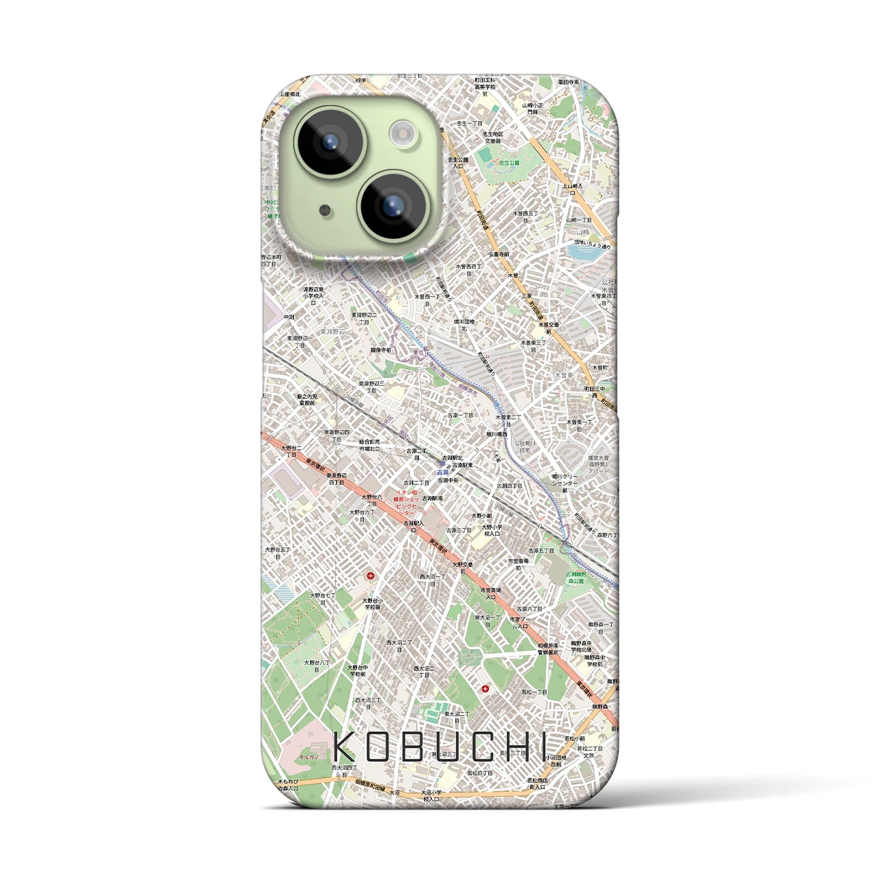 【古淵(神奈川県)】地図柄iPhoneケース(バックカバータイプ)