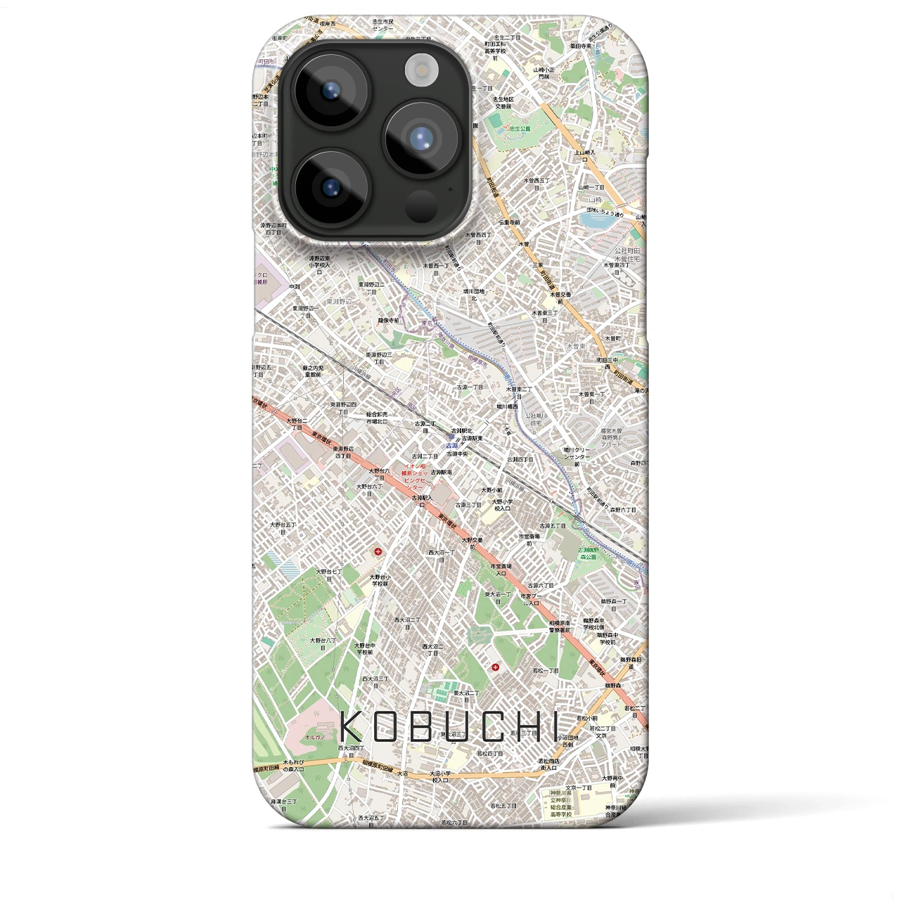 【古淵(神奈川県)】地図柄iPhoneケース(バックカバータイプ)
