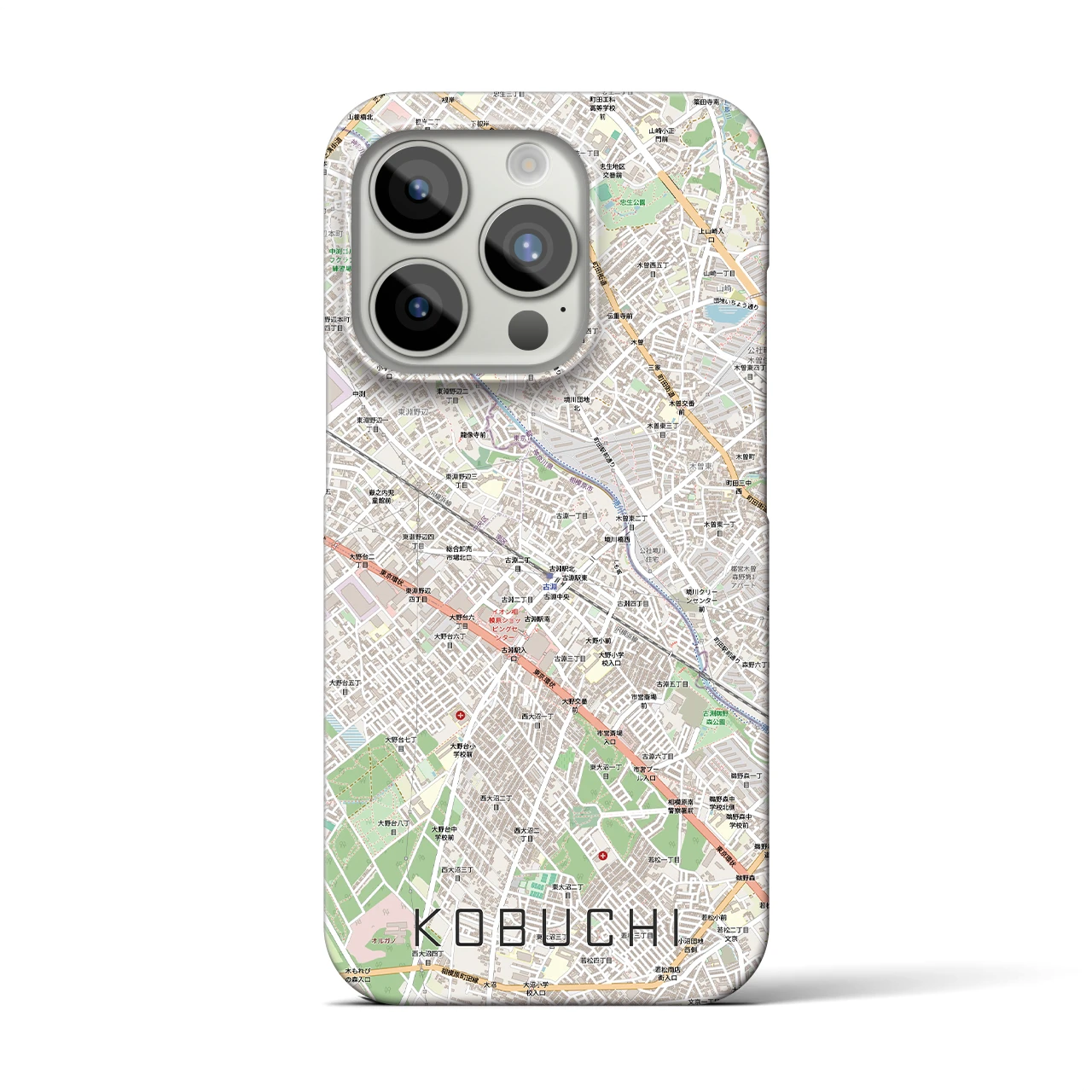 【古淵(神奈川県)】地図柄iPhoneケース(バックカバータイプ)