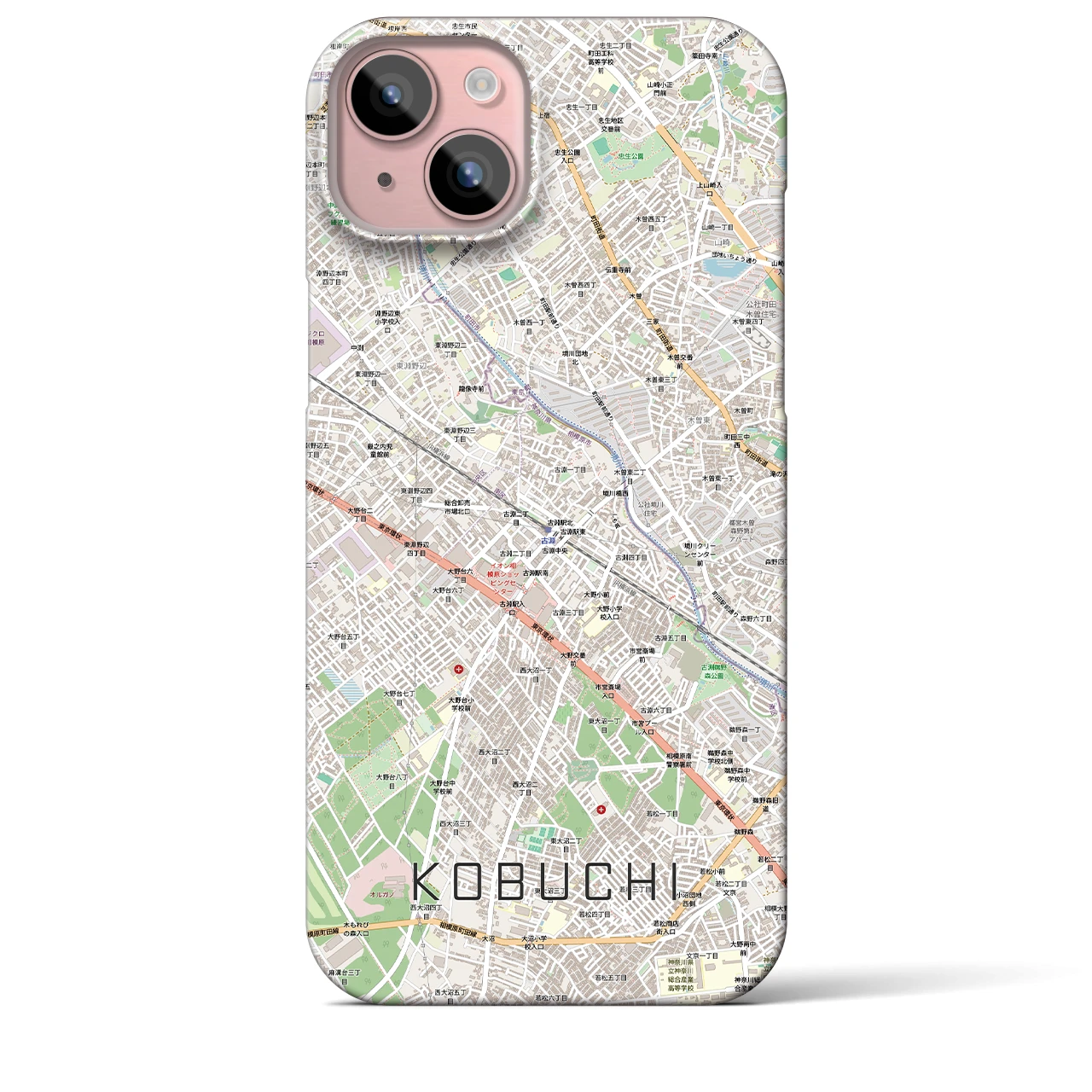 【古淵(神奈川県)】地図柄iPhoneケース(バックカバータイプ)