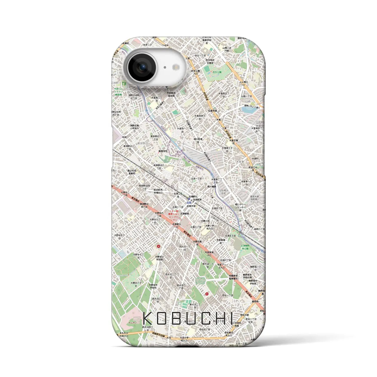 【古淵(神奈川県)】地図柄iPhoneケース(バックカバータイプ)