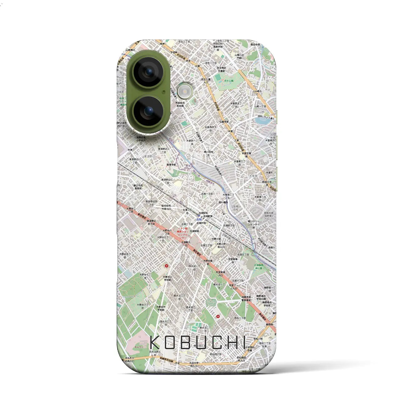 【古淵(神奈川県)】地図柄iPhoneケース(バックカバータイプ)ブラック・iPhone 17 Pro Max 用