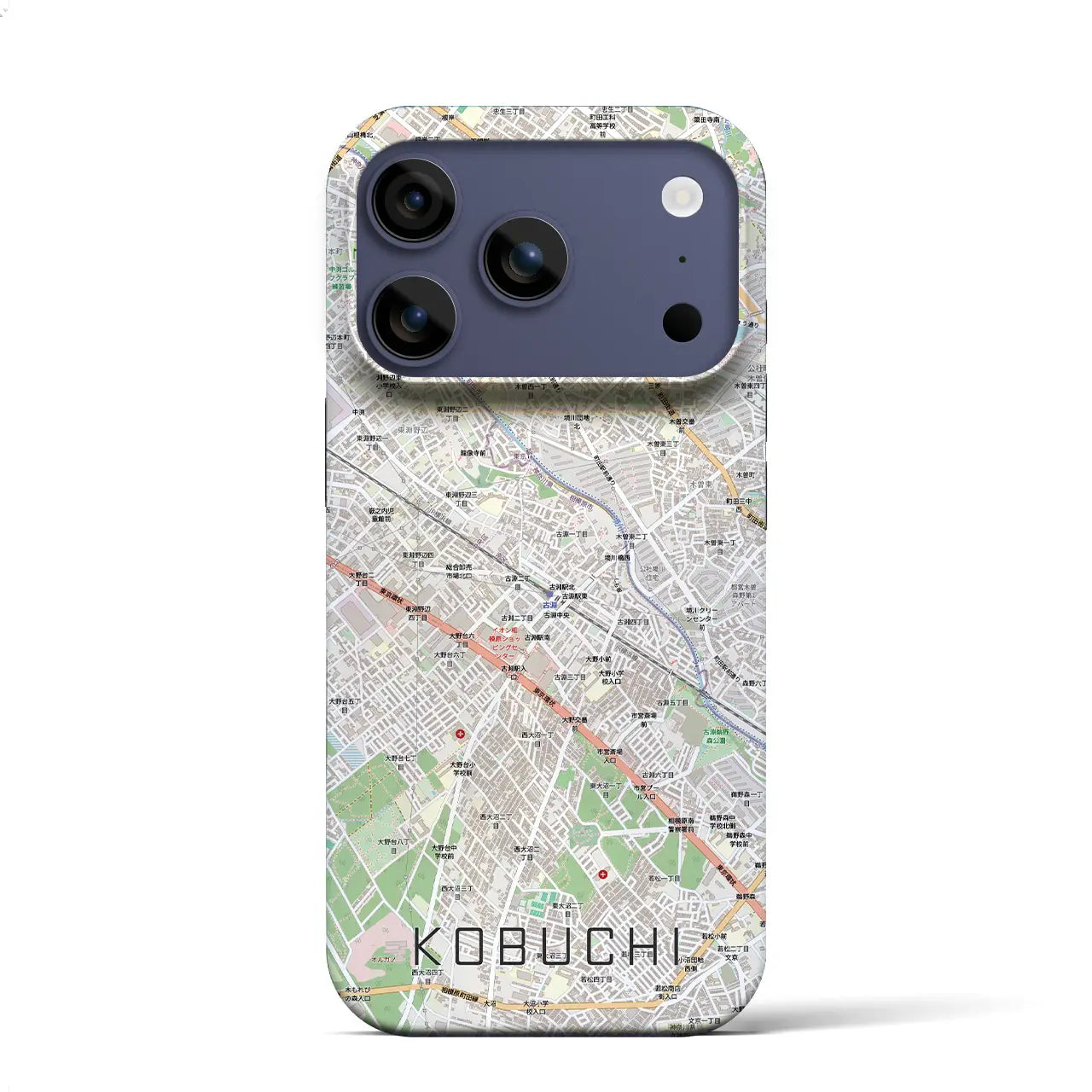 【古淵(神奈川県)】地図柄iPhoneケース(バックカバータイプ)ナチュラル・iPhone 17 Pro Max 用