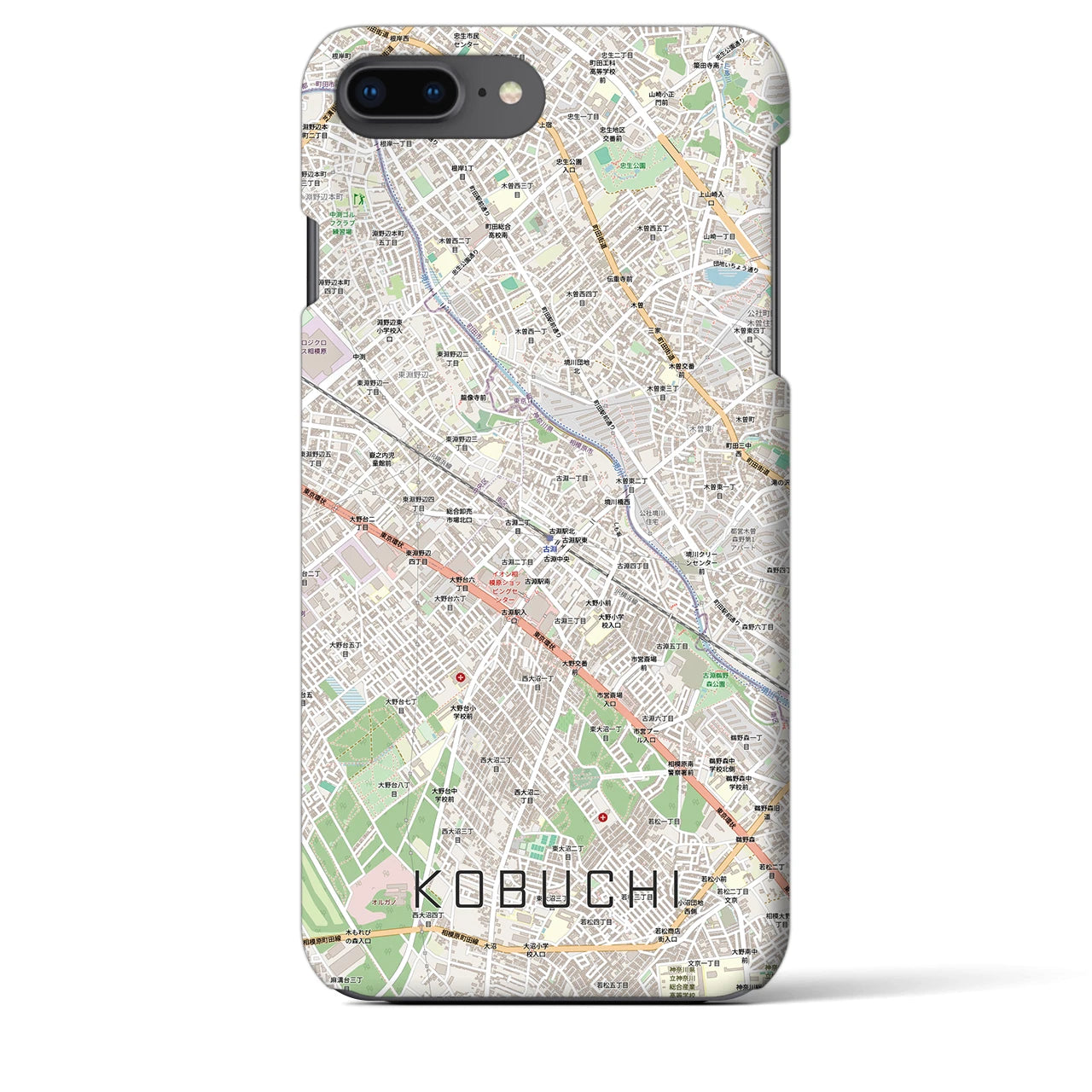 【古淵(神奈川県)】地図柄iPhoneケース(バックカバータイプ)