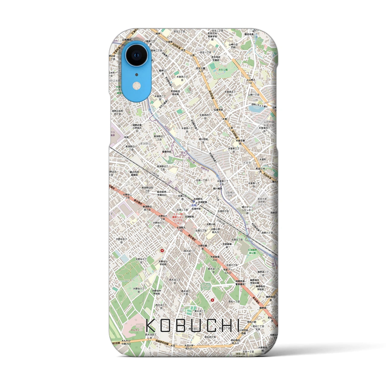 【古淵(神奈川県)】地図柄iPhoneケース(バックカバータイプ)