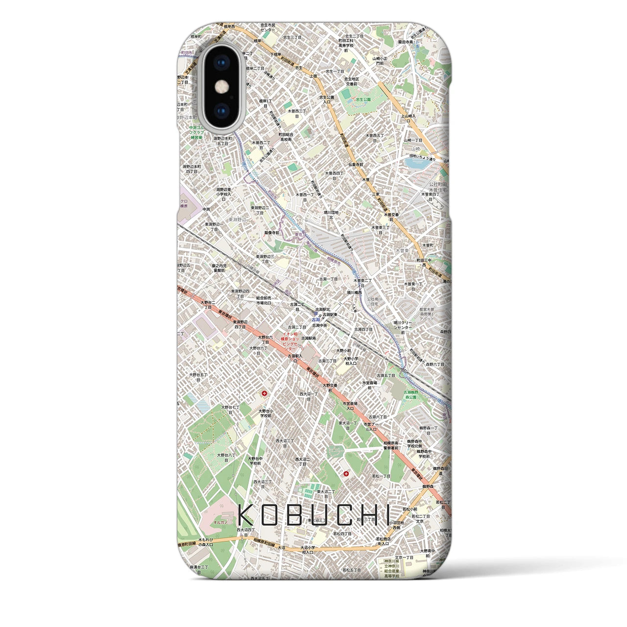 【古淵(神奈川県)】地図柄iPhoneケース(バックカバータイプ)