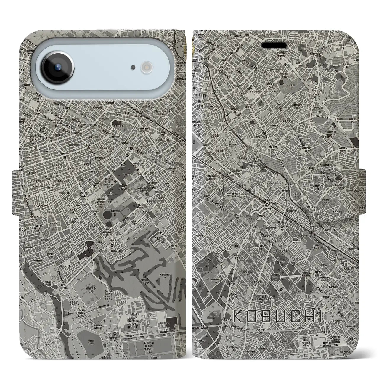 【古淵(神奈川県)】地図柄iPhoneケース(手帳タイプ)