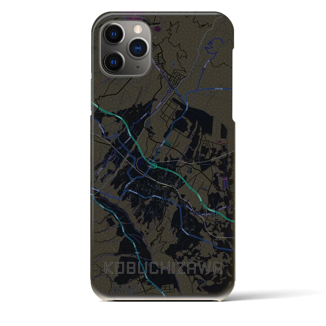 【小淵沢(山梨県)】地図柄iPhoneケース(バックカバータイプ)