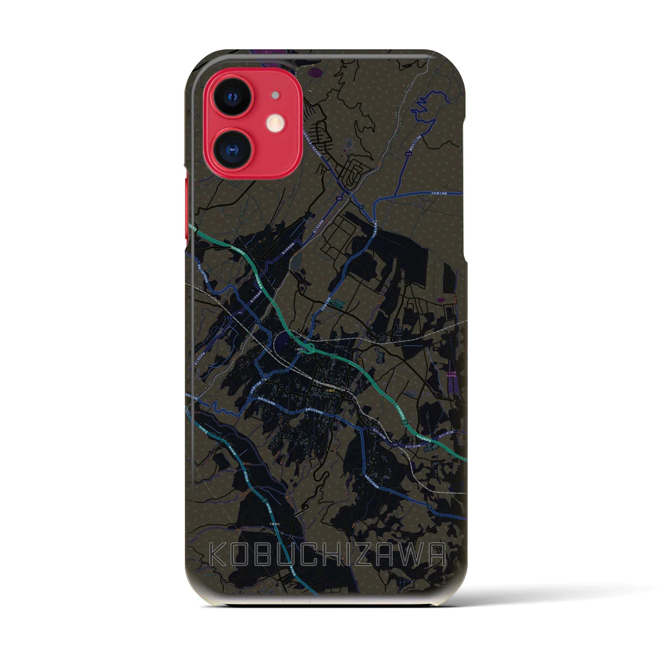 【小淵沢(山梨県)】地図柄iPhoneケース(バックカバータイプ)