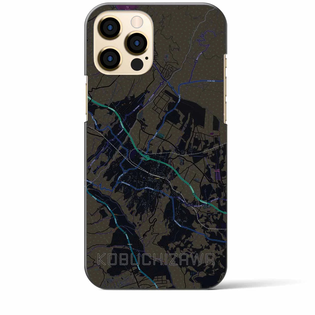 【小淵沢(山梨県)】地図柄iPhoneケース(バックカバータイプ)