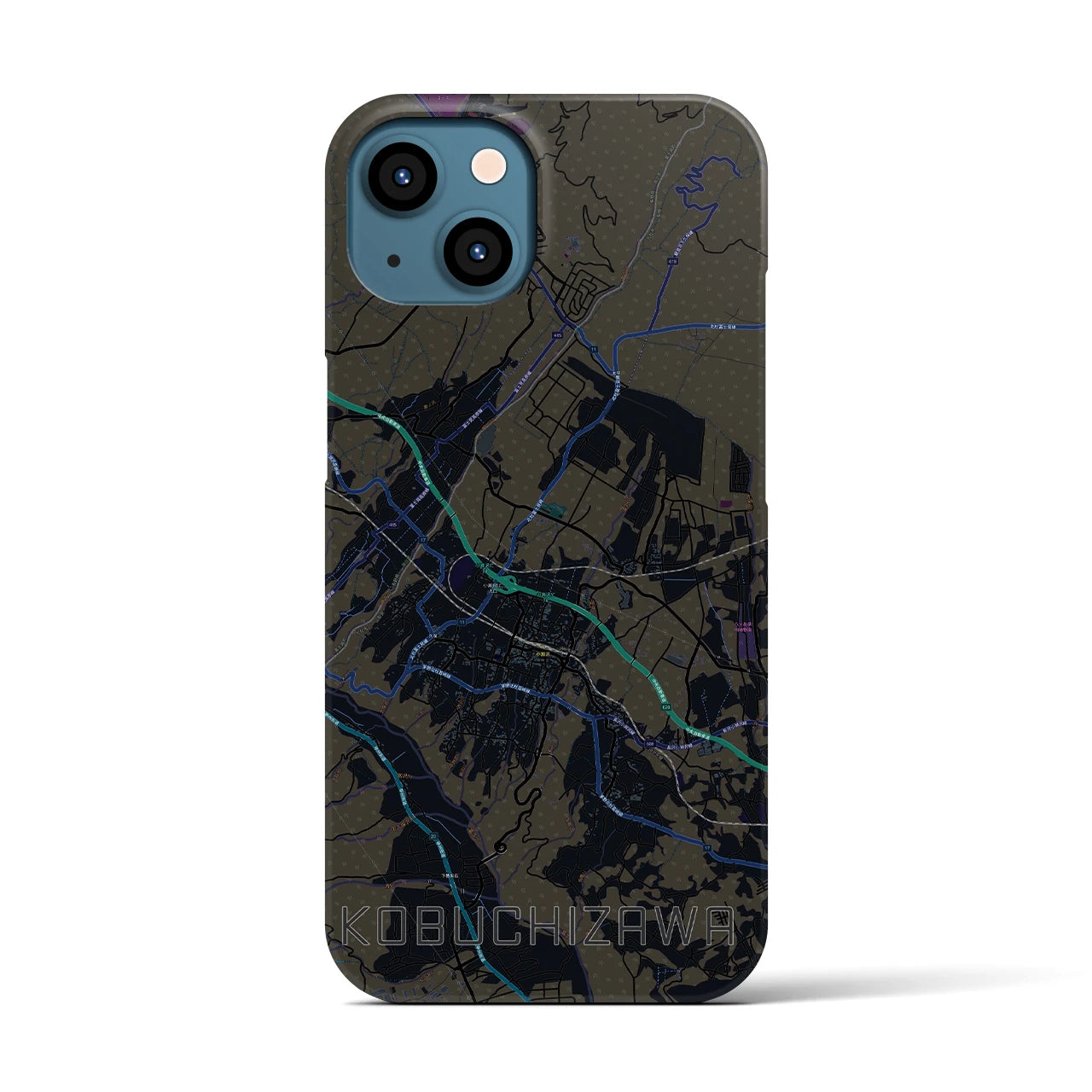 【小淵沢(山梨県)】地図柄iPhoneケース(バックカバータイプ)