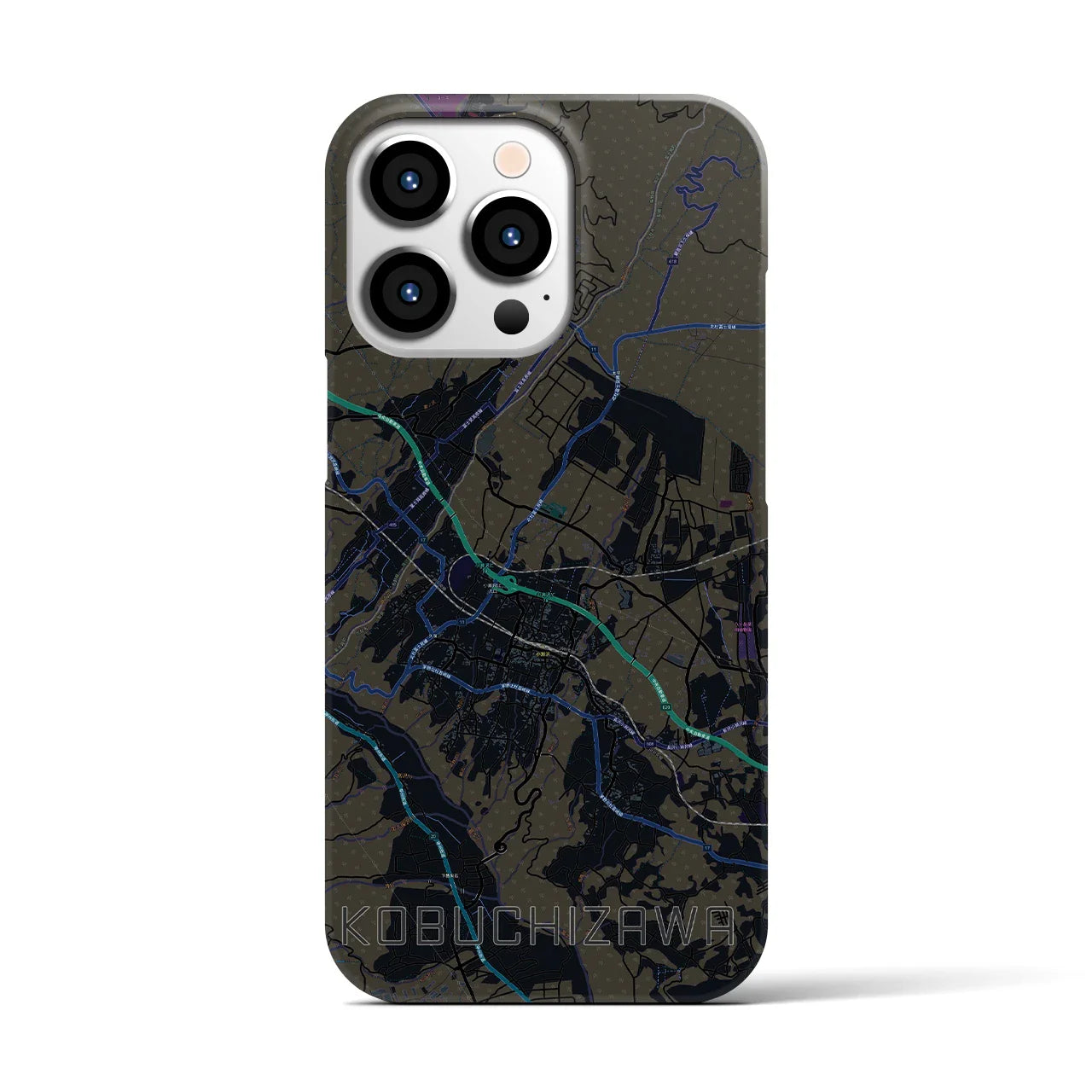 【小淵沢(山梨県)】地図柄iPhoneケース(バックカバータイプ)
