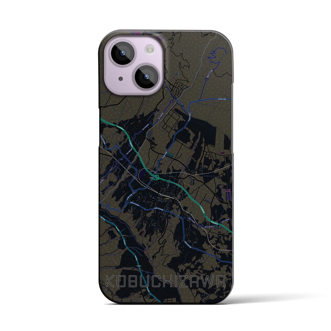 【小淵沢(山梨県)】地図柄iPhoneケース(バックカバータイプ)