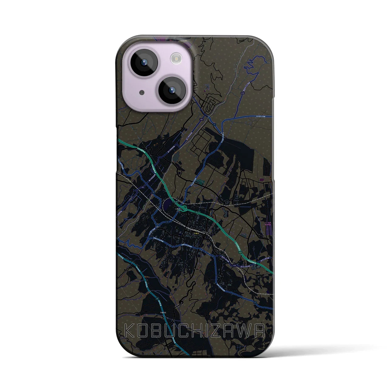 【小淵沢(山梨県)】地図柄iPhoneケース(バックカバータイプ)