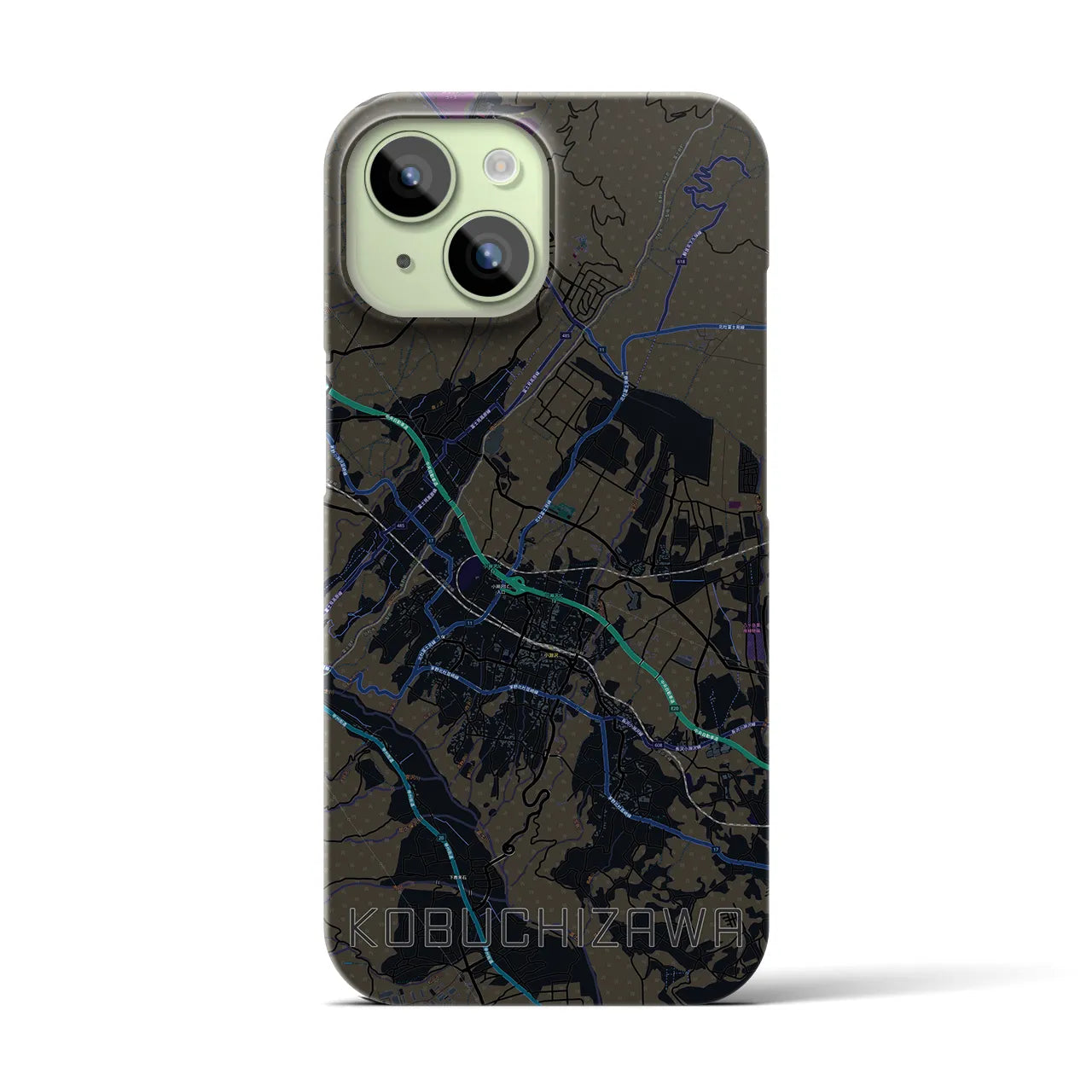 【小淵沢(山梨県)】地図柄iPhoneケース(バックカバータイプ)