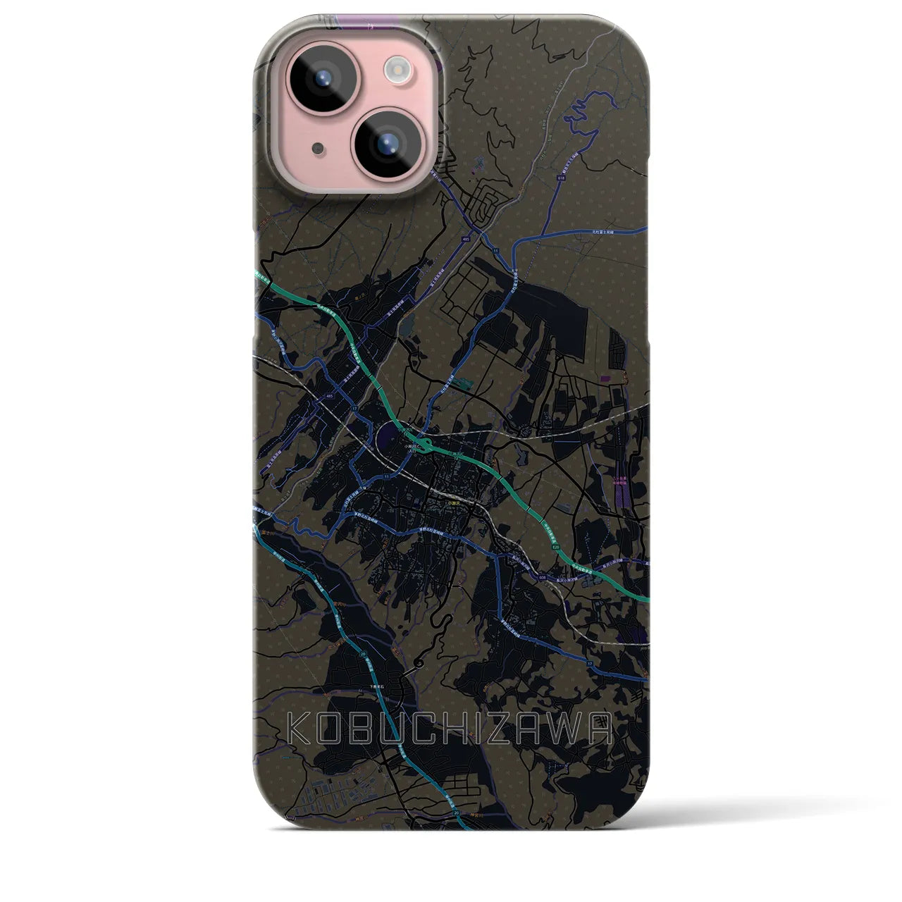 【小淵沢(山梨県)】地図柄iPhoneケース(バックカバータイプ)