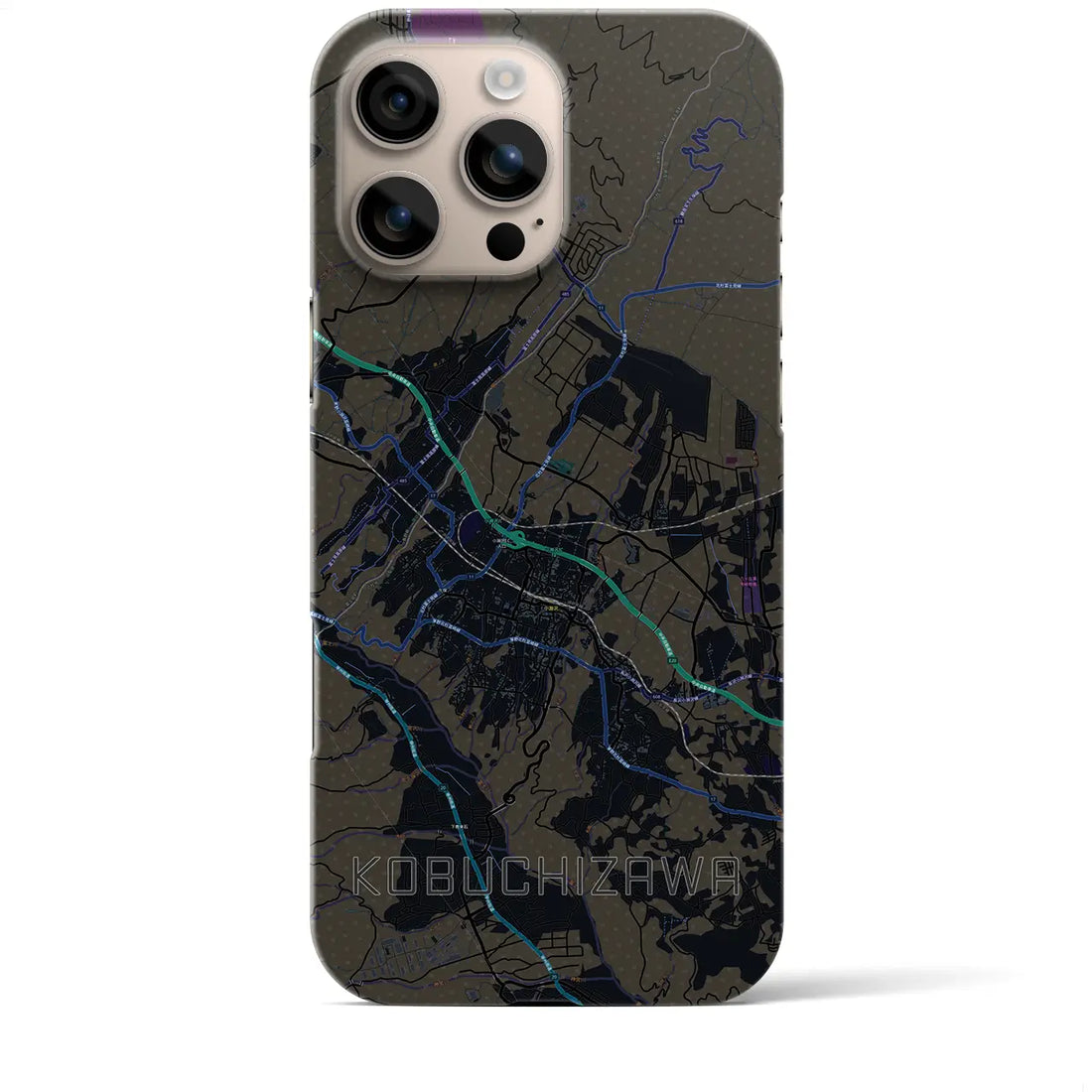 【小淵沢(山梨県)】地図柄iPhoneケース(バックカバータイプ)